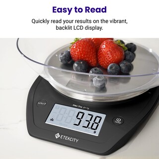 Foto 4 | Báscula Para Alimentos Etekcity Digital De 0,1 G Con Cuenco De Acero Inoxidable De 5 Kg/11 Libras - Venta Internacional