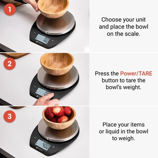 Foto 6 | Báscula Para Alimentos Etekcity Digital De 0,1 G Con Cuenco De Acero Inoxidable De 5 Kg/11 Libras - Venta Internacional