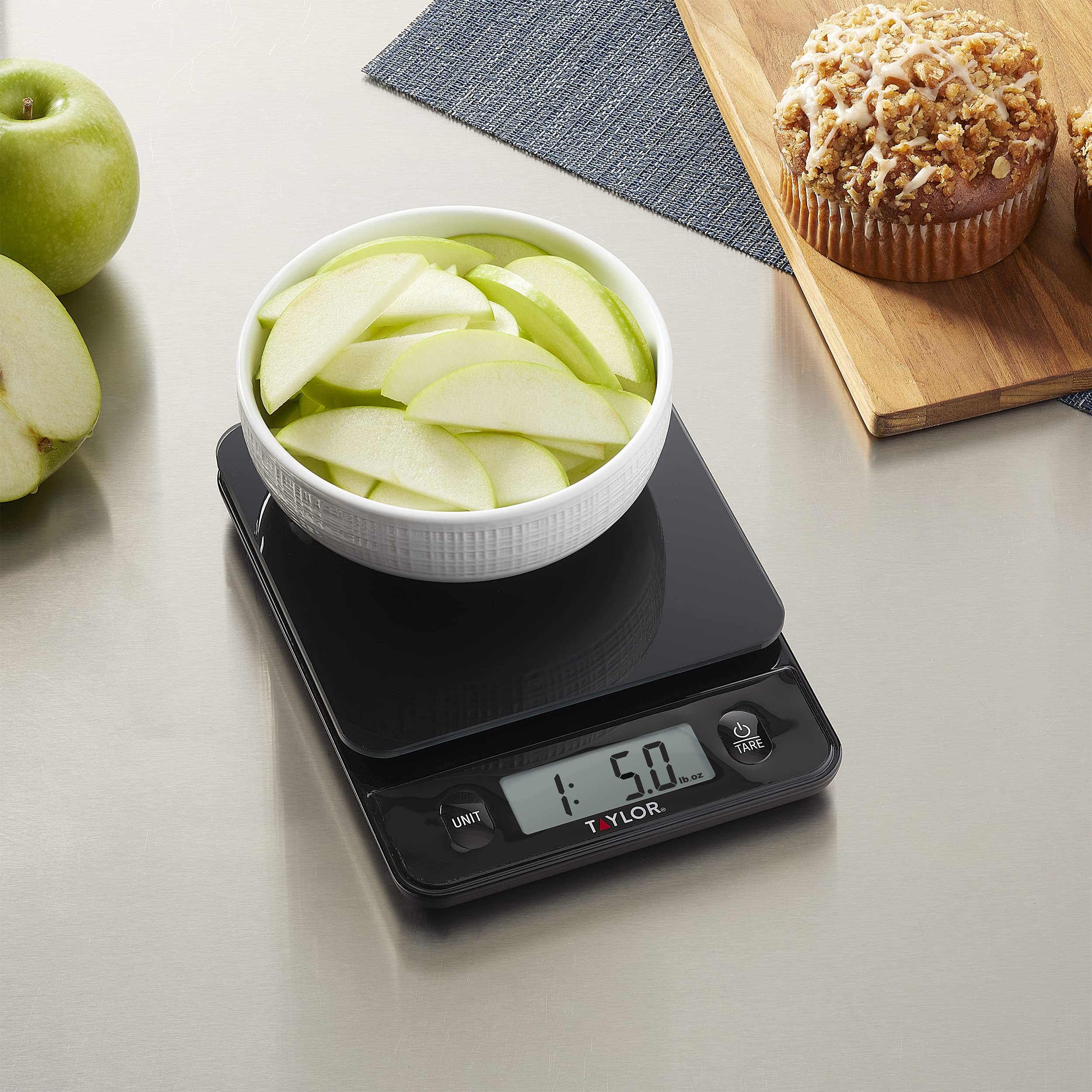 Foto 4 pulgar | Báscula Taylor Con Tapa De Cristal Para Alimentos  Capacidad De 5 Kg/11 Libras  Color Negro - Venta Internacional.
