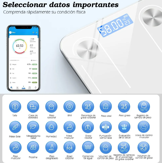 Foto 3 | Xtellar Báscula Bluetooth Inteligente Con Bandas Elásticas De Ejercicio: Revoluciona Tu Bienestar Físico