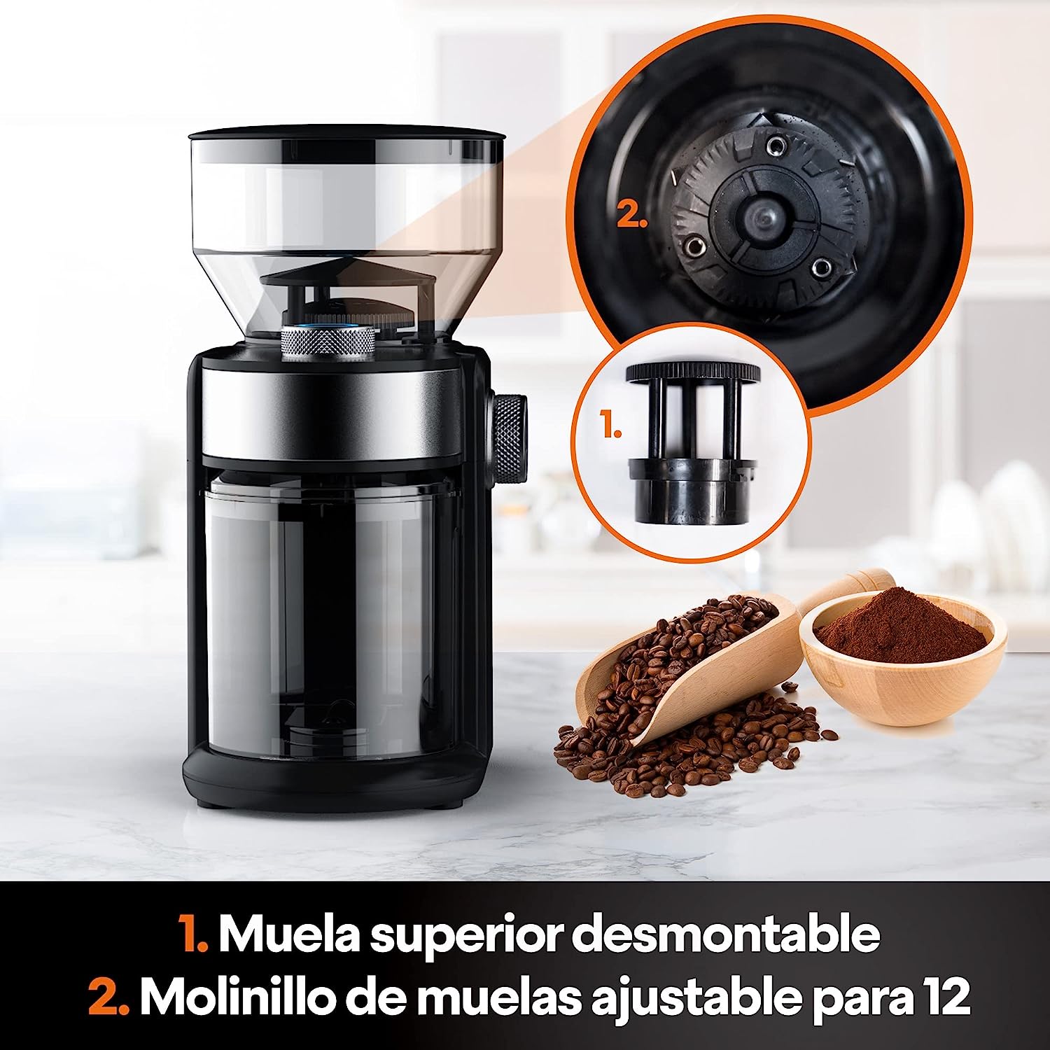 Foto 6 pulgar | Molino para Café y Especias Power-grind 200g Negro Masterchef