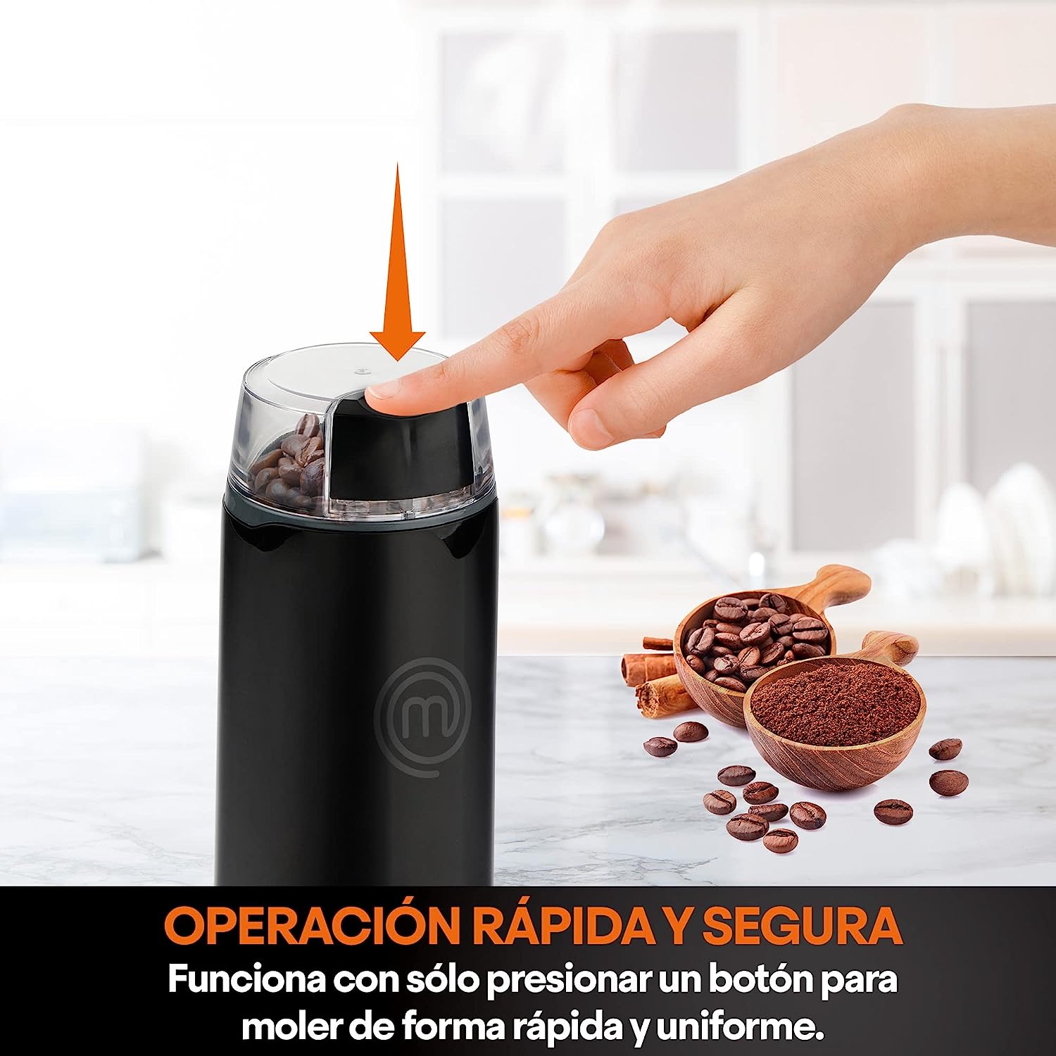 Foto 6 pulgar | Molino para Café y Especias 50g Negro Masterchef