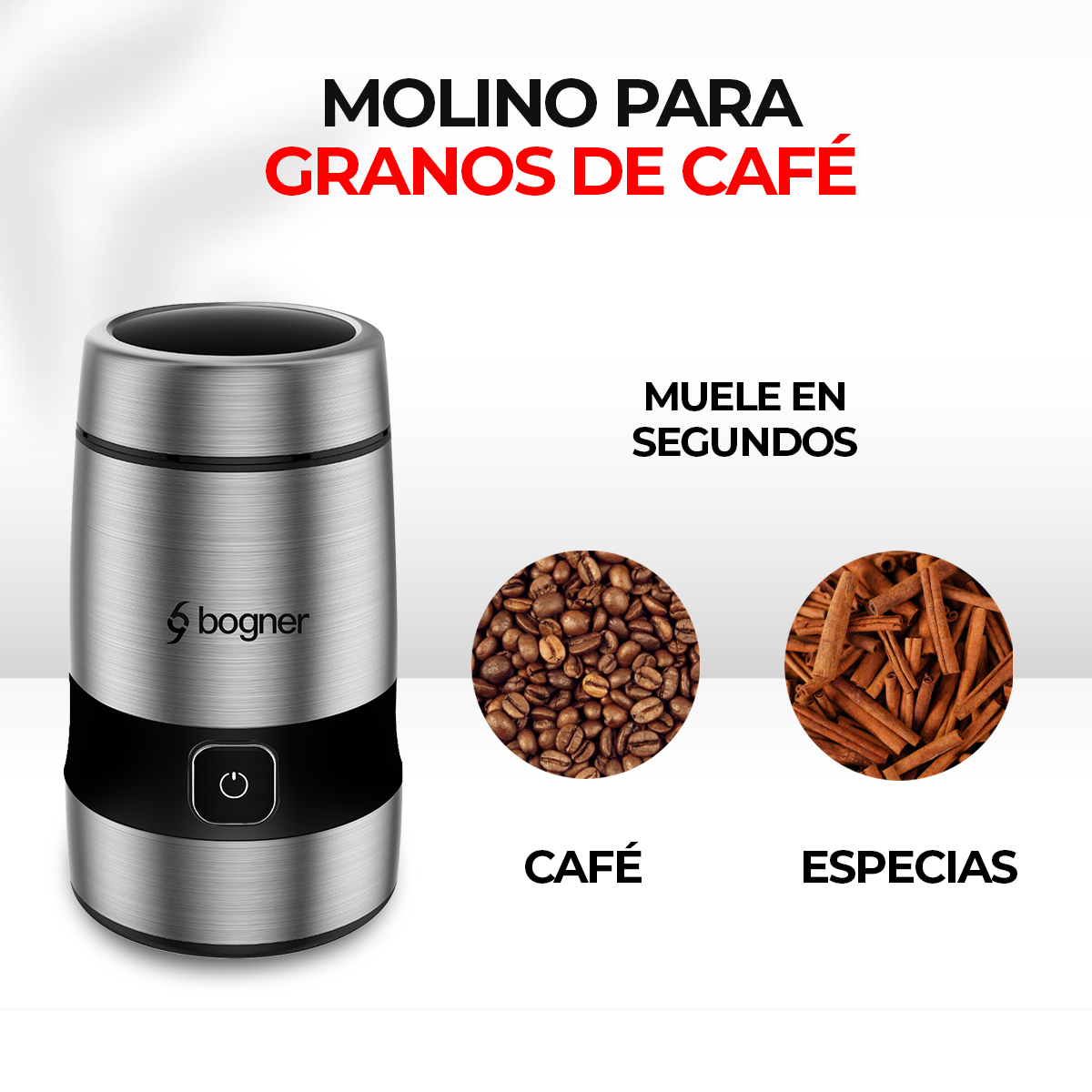 Foto 6 pulgar | Molino Eléctrico Bogner BCG01 para Café de Grano