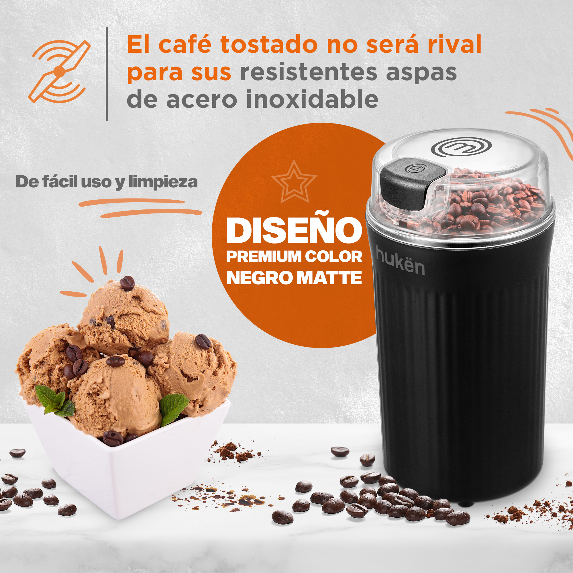 Foto 5 | Molino para Café y Especias MasterChef Grind-Pro Negro 60 g