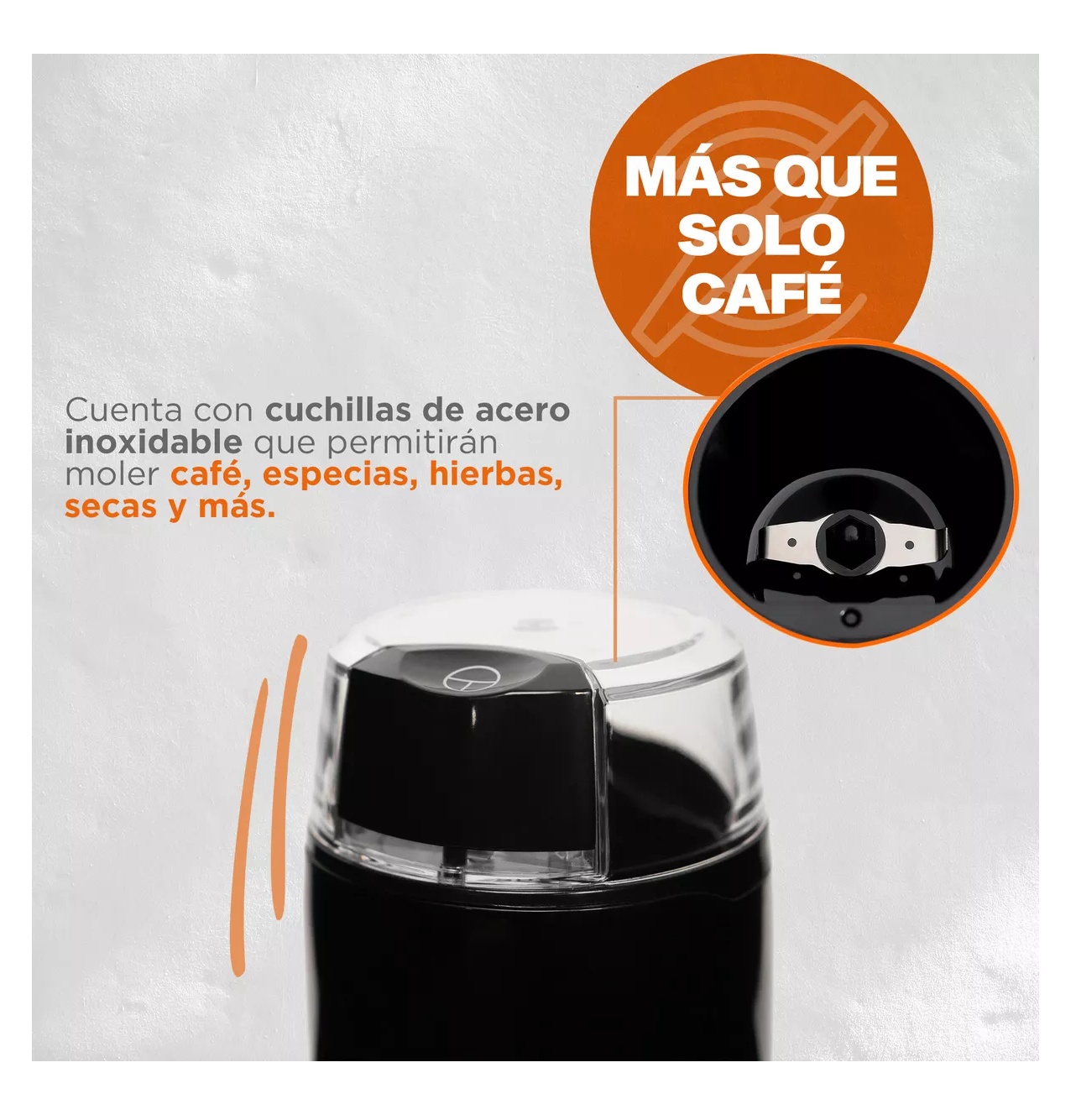 Foto 5 pulgar | Molino para Café y Especias MasterChef Negro Capacidad 50 g
