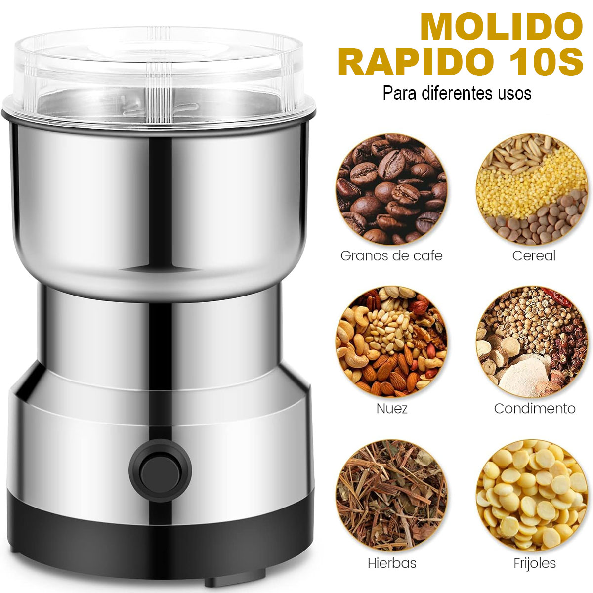 Foto 4 pulgar | Molinillo Pulverizador Electrico Kimhi Granos Café Hierbas Especias Semillas 150w Portatil Acero Inoxidable Mol