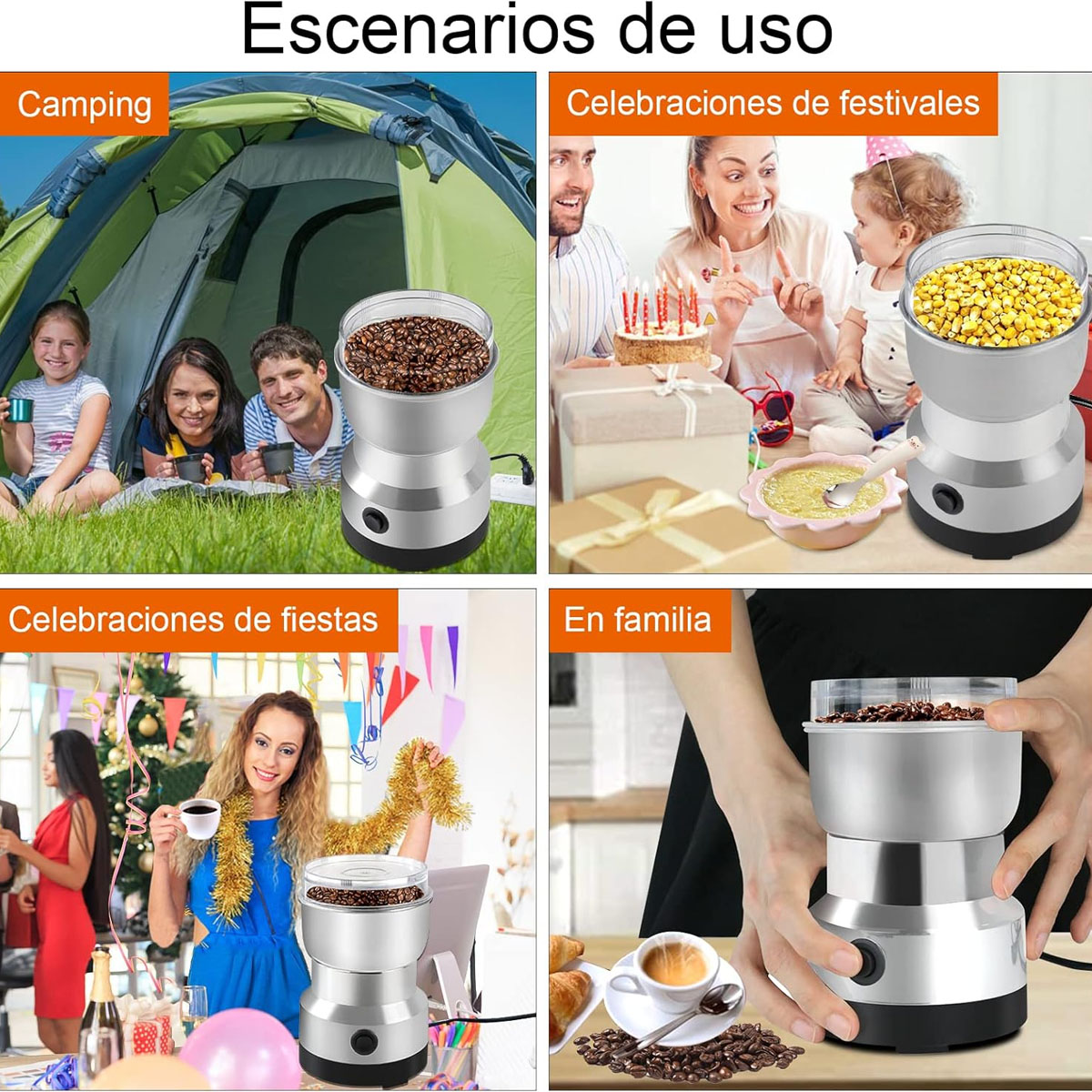 Foto 8 pulgar | Molinillo Pulverizador Electrico Kimhi Granos Café Hierbas Especias Semillas 150w Portatil Acero Inoxidable Mol