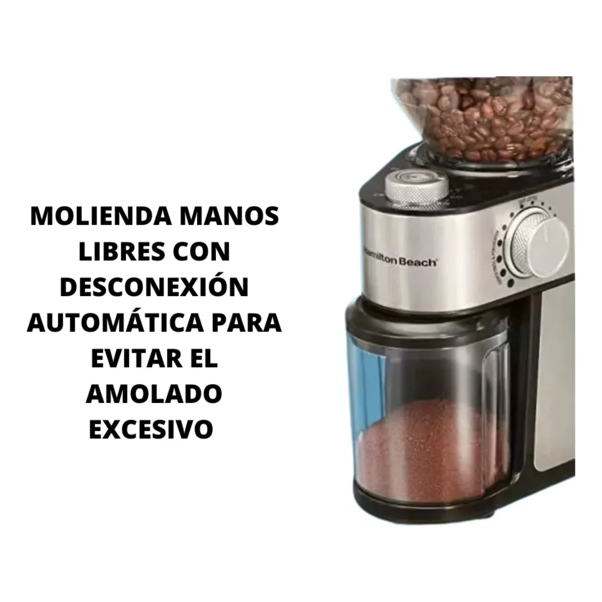 Foto 6 pulgar | Molino De Café Automático Hamilton Beach 80385 Capacidad Para 3.3l Plateado