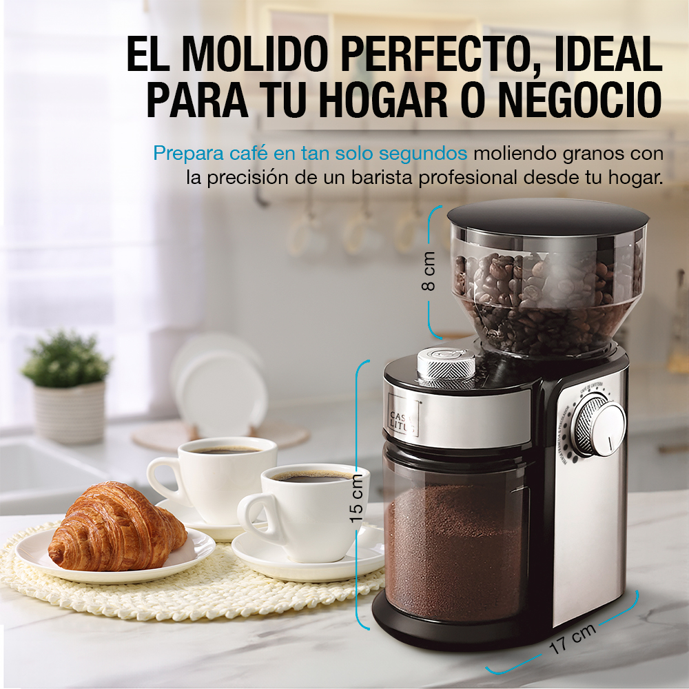 Foto 6 pulgar | Molino De Café Eléctrico Profesional 18 Niveles De Molienda 200gr, Casa Litus, Color Negro