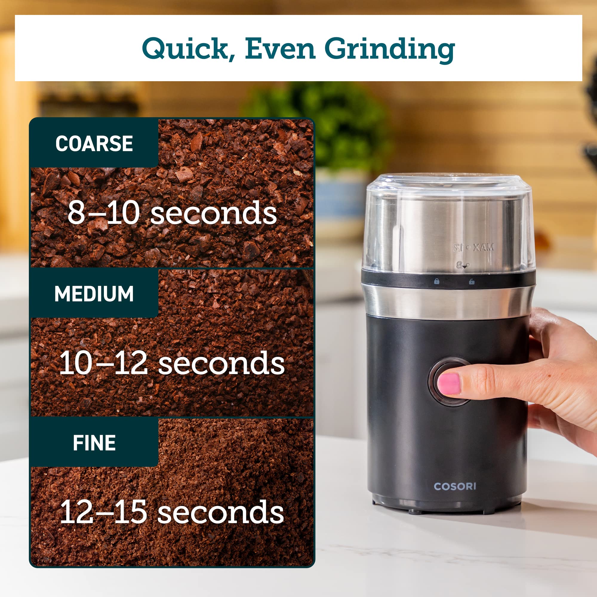 Foto 4 | Molinillo De Café Eléctrico Cosori Para Especias, Semillas Y Hierbas - Venta Internacional.