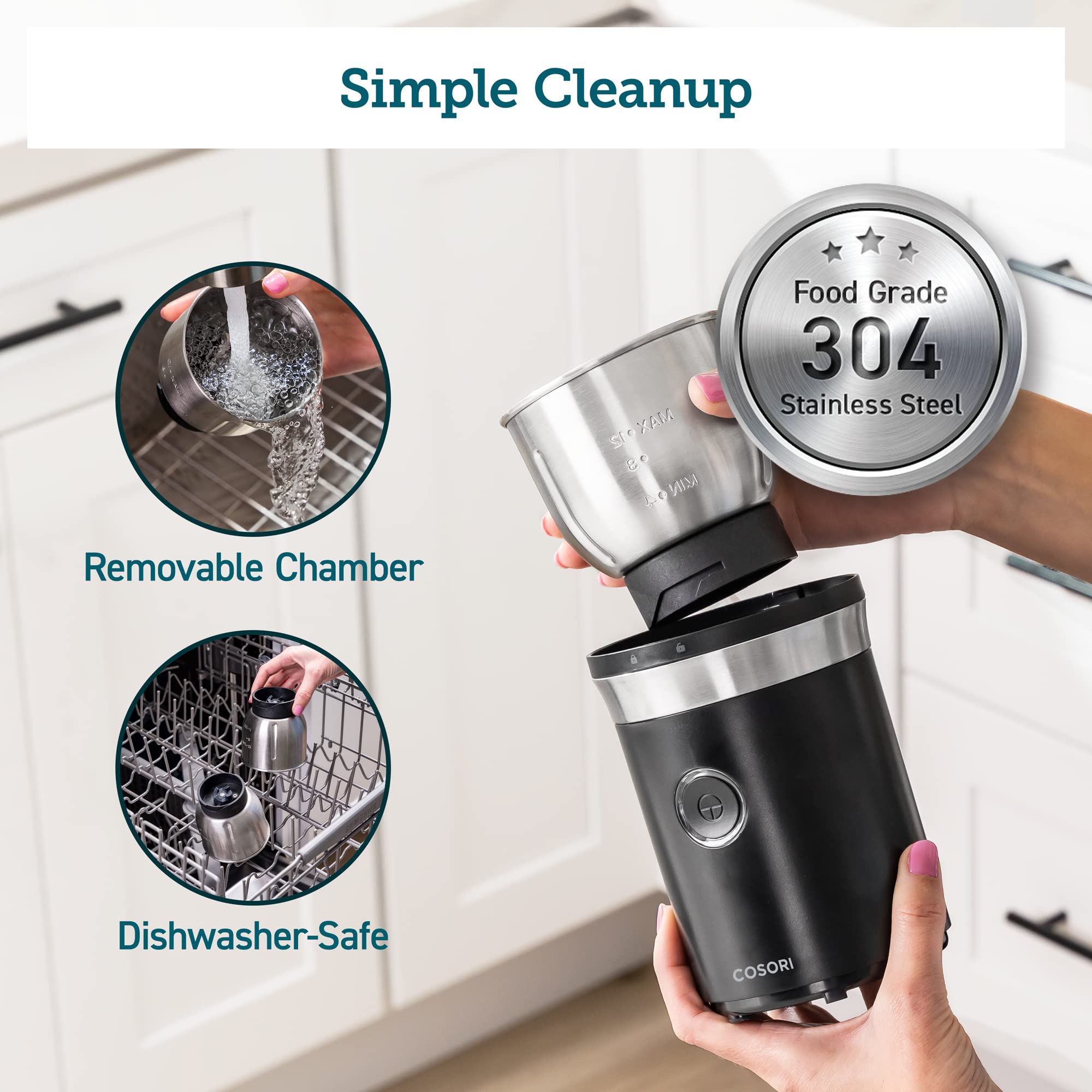 Foto 6 pulgar | Molinillo De Café Eléctrico Cosori Para Especias, Semillas Y Hierbas - Venta Internacional.