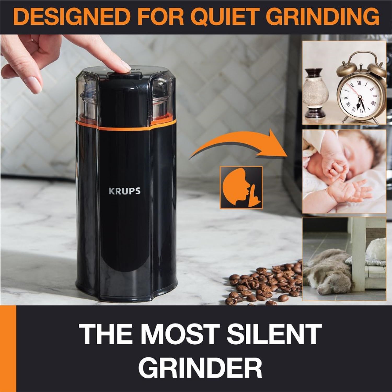 Foto 5 pulgar | Molinillo de Café y Especias Krups Silent Vortex 90 ml 175 W - Venta Internacional