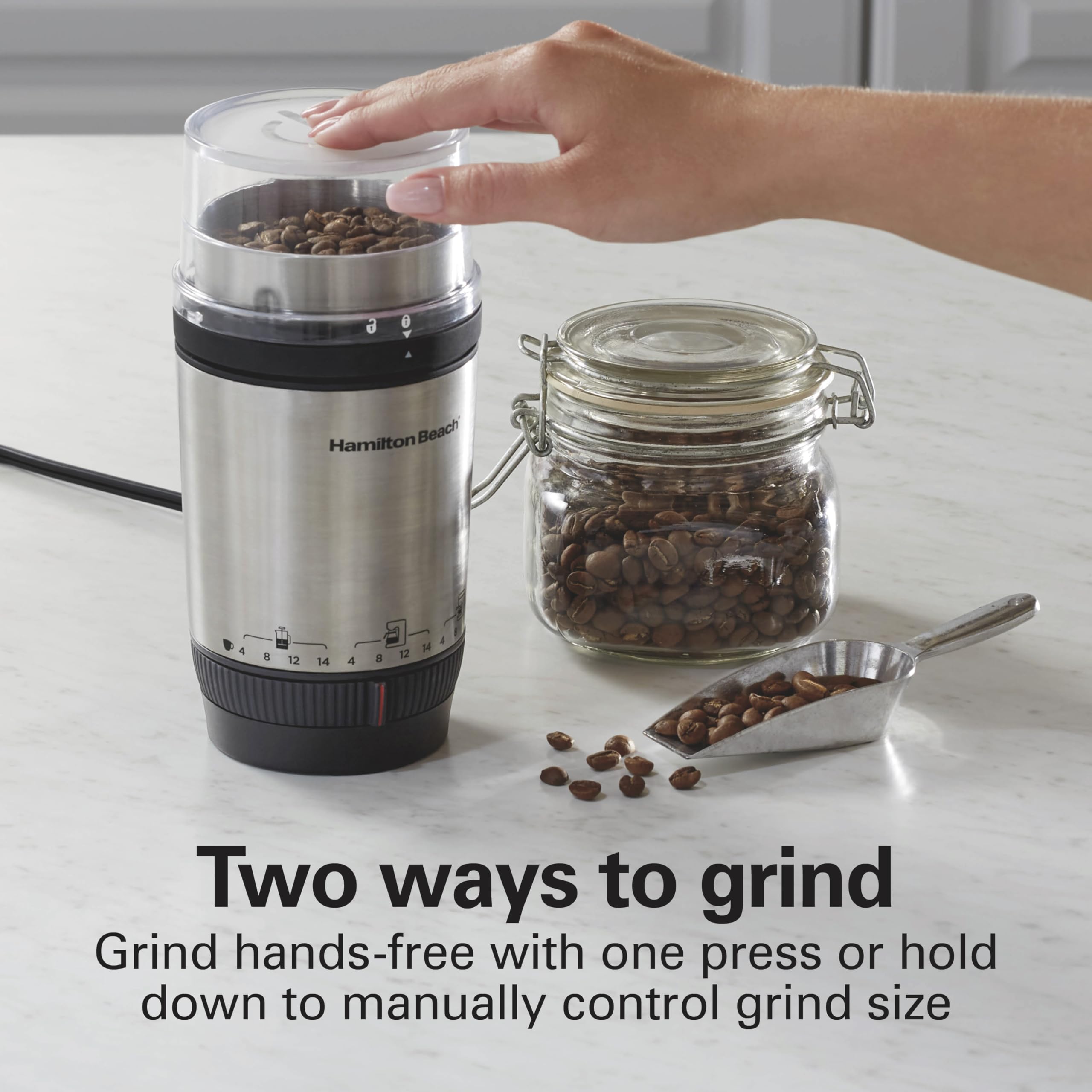 Foto 4 pulgar | Molinillo De Café Hamilton Beach Custom Grind De 4 A 14 Tazas - Venta Internacional.