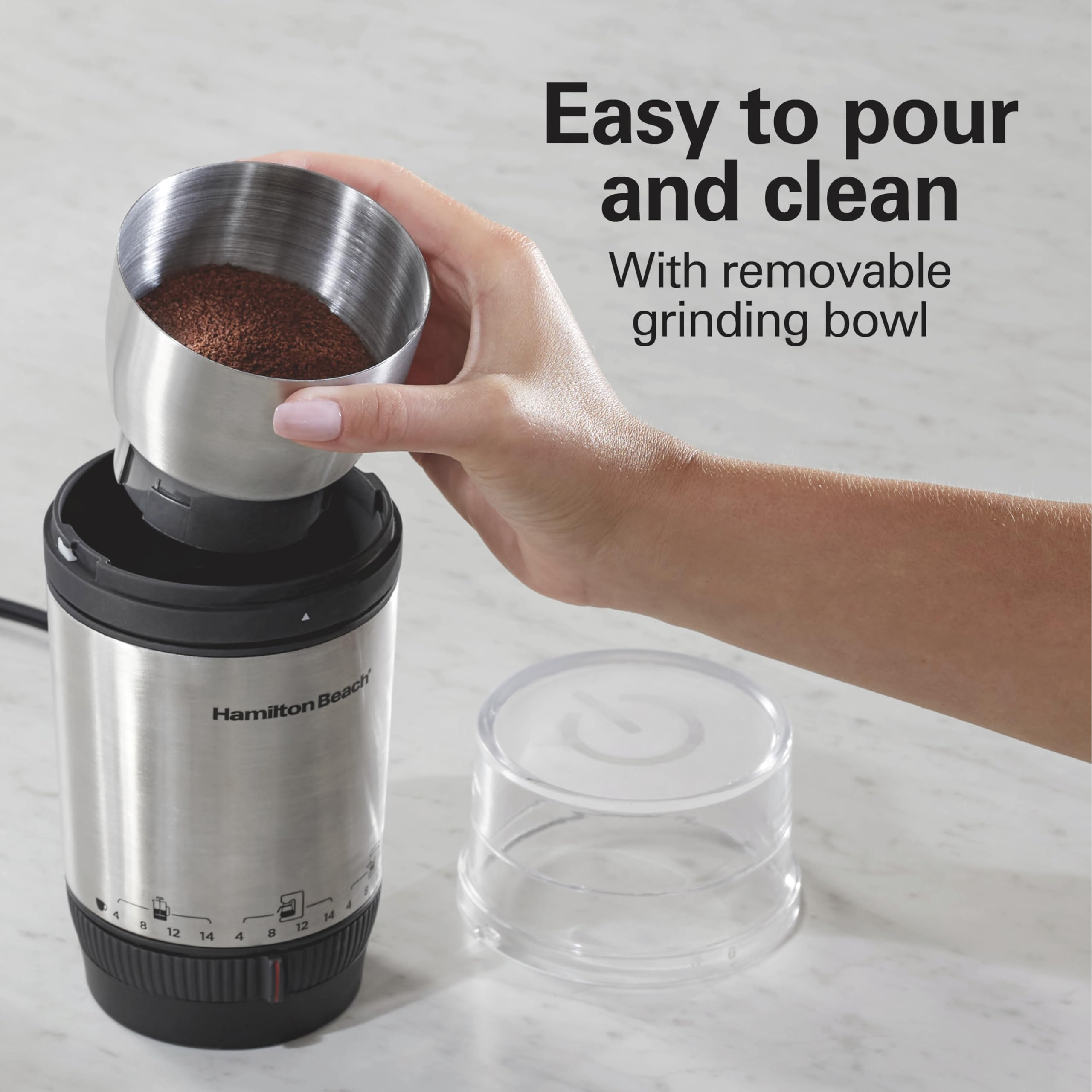 Foto 5 pulgar | Molinillo De Café Hamilton Beach Custom Grind De 4 A 14 Tazas - Venta Internacional.
