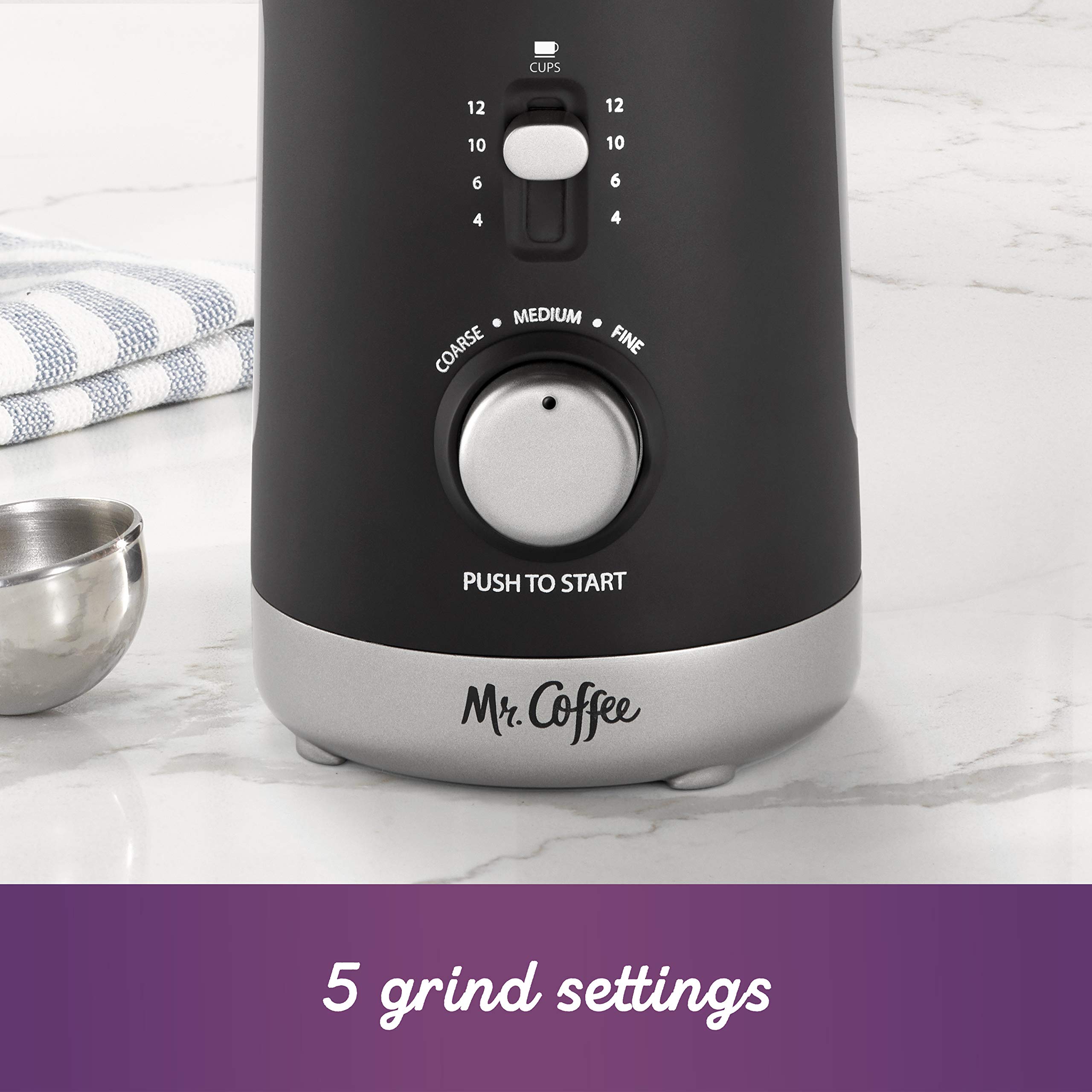 Foto 4 pulgar | Molinillo De Café Mr. Coffee Automático Con Capacidad Para 12 Tazas  Negro - Venta Internacional.