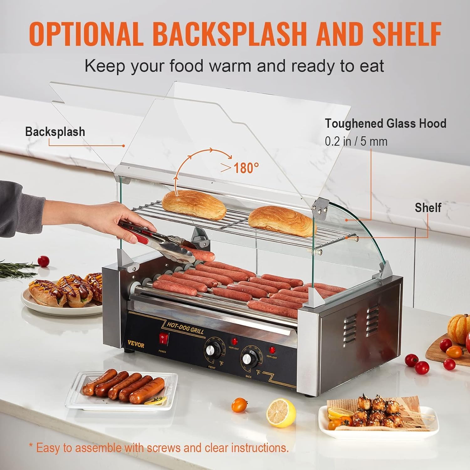 Foto 6 pulgar | Hot Dog Roller Vevor 18 Hot Dog, Capacidad 7 Rodillos, 1050 W - Venta Internacional.