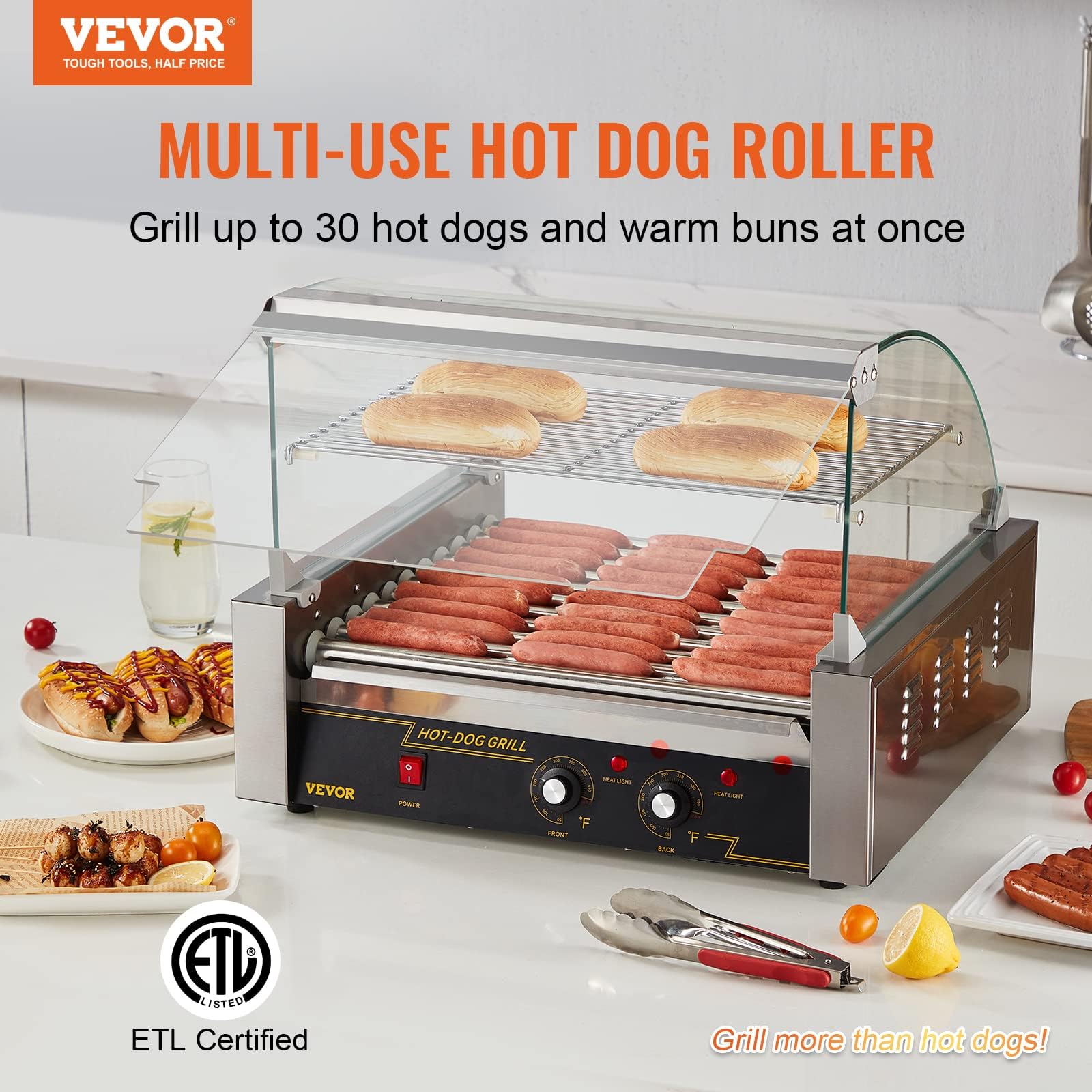 Foto 3 pulgar | Hot Dog Roller Vevor 11 Rollers 30 Hot Dogs 1650 W Etl - Venta Internacional.