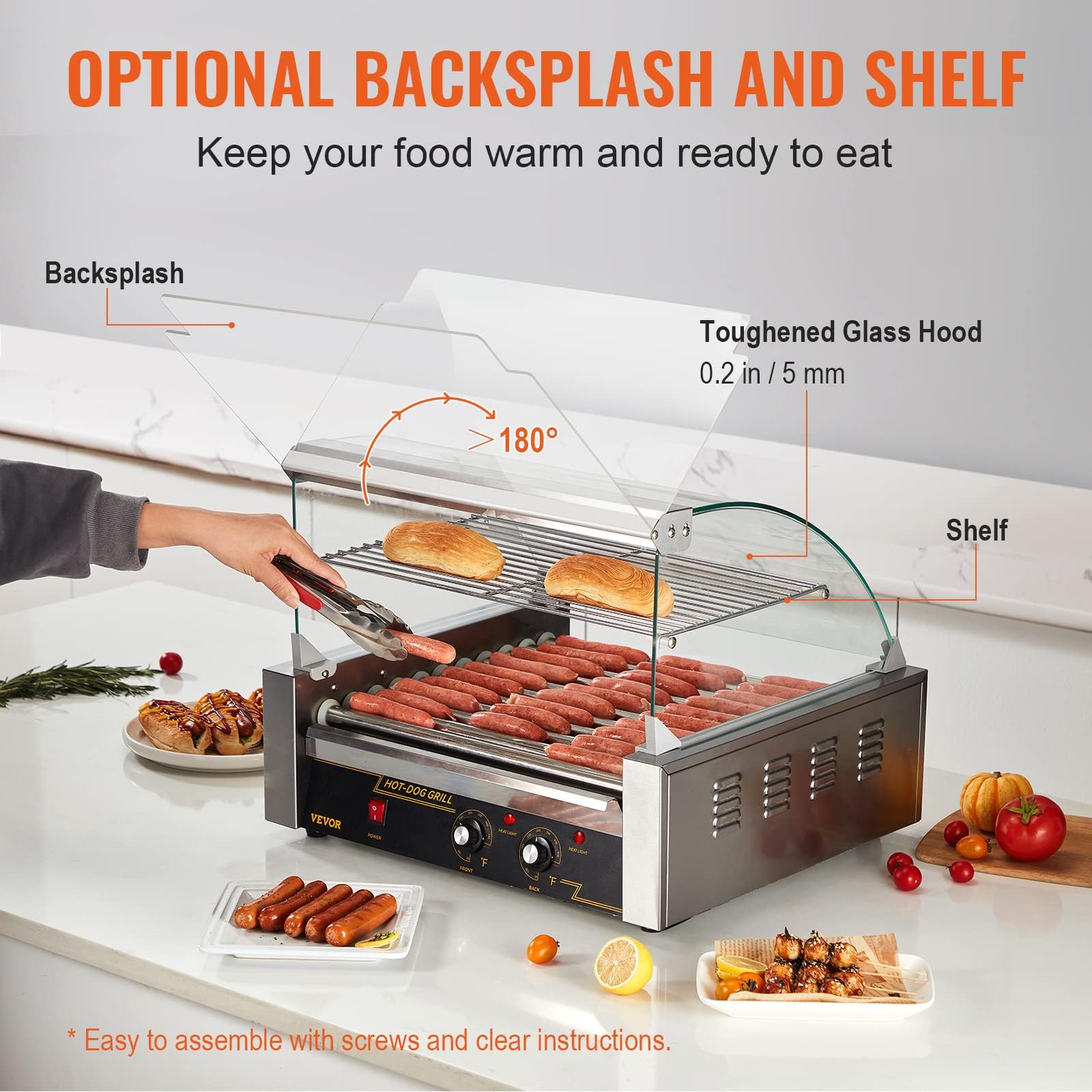 Foto 5 pulgar | Hot Dog Roller Vevor 11 Rollers 30 Hot Dogs 1650 W Etl - Venta Internacional.