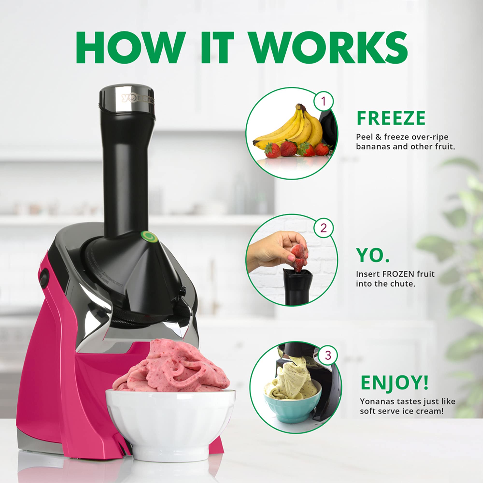 Foto 6 pulgar | Máquina para Hacer Postres con Fruta Congelada Yonanas 988hp Rosa - Venta Internacional