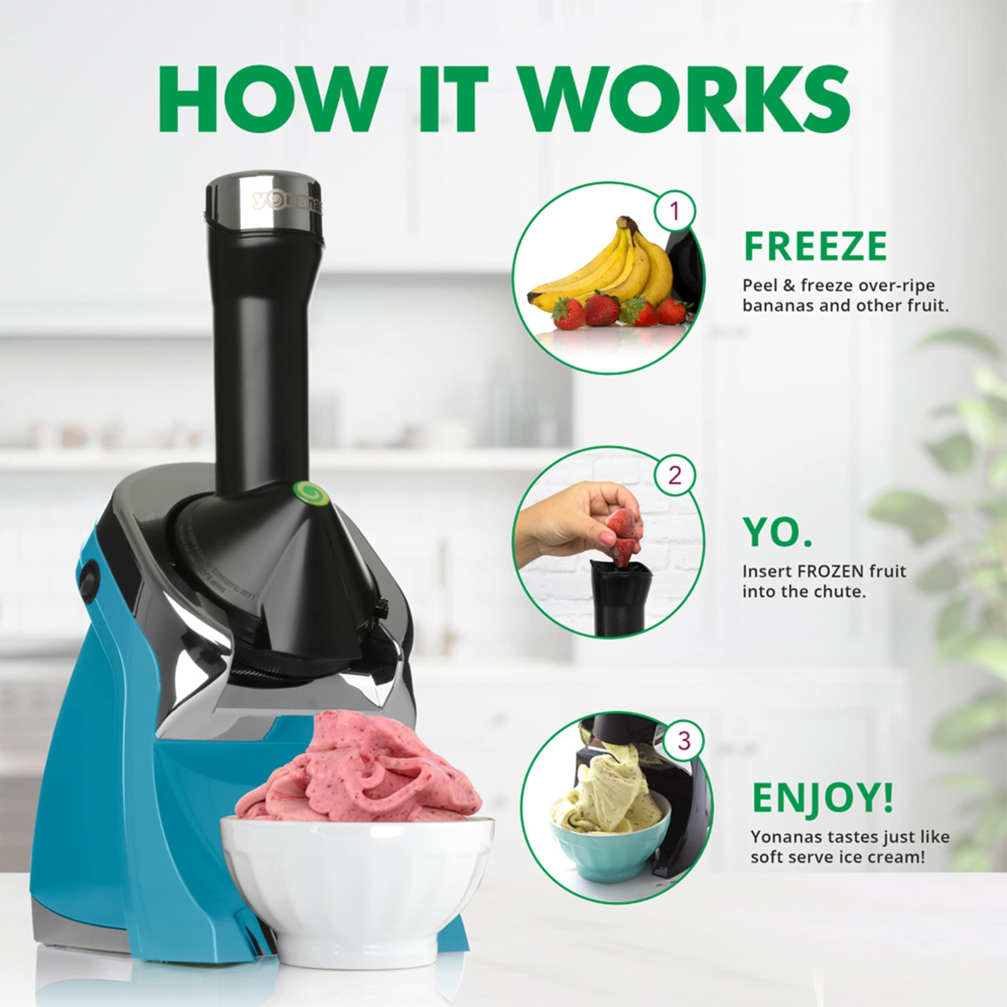 Foto 6 pulgar | Máquina para Hacer Helados de Fruta Congelada Yonanas 988tl Deluxe Verde - Venta Internacional