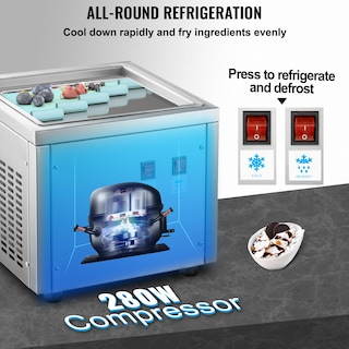 Foto 4 | Máquina para Hacer Rollos de Helado Vevor Commercial de 220 W Con Sartén de 9,4 X 11 Cm - Venta Internacional