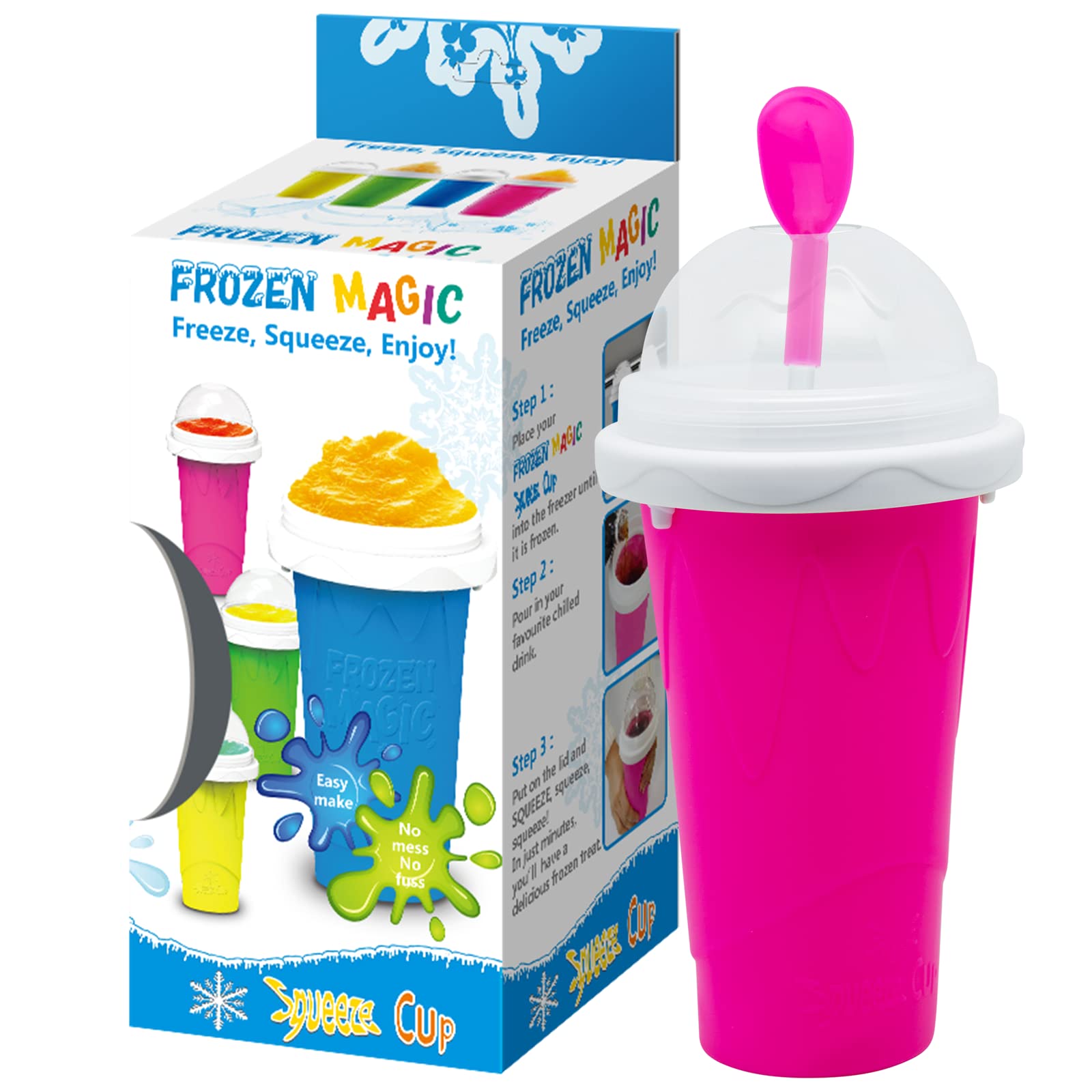 Foto 2 pulgar | Vaso para Hacer Granizados Frozen Magic con Tapas Y Pajitas color Rojo - Venta Internacional