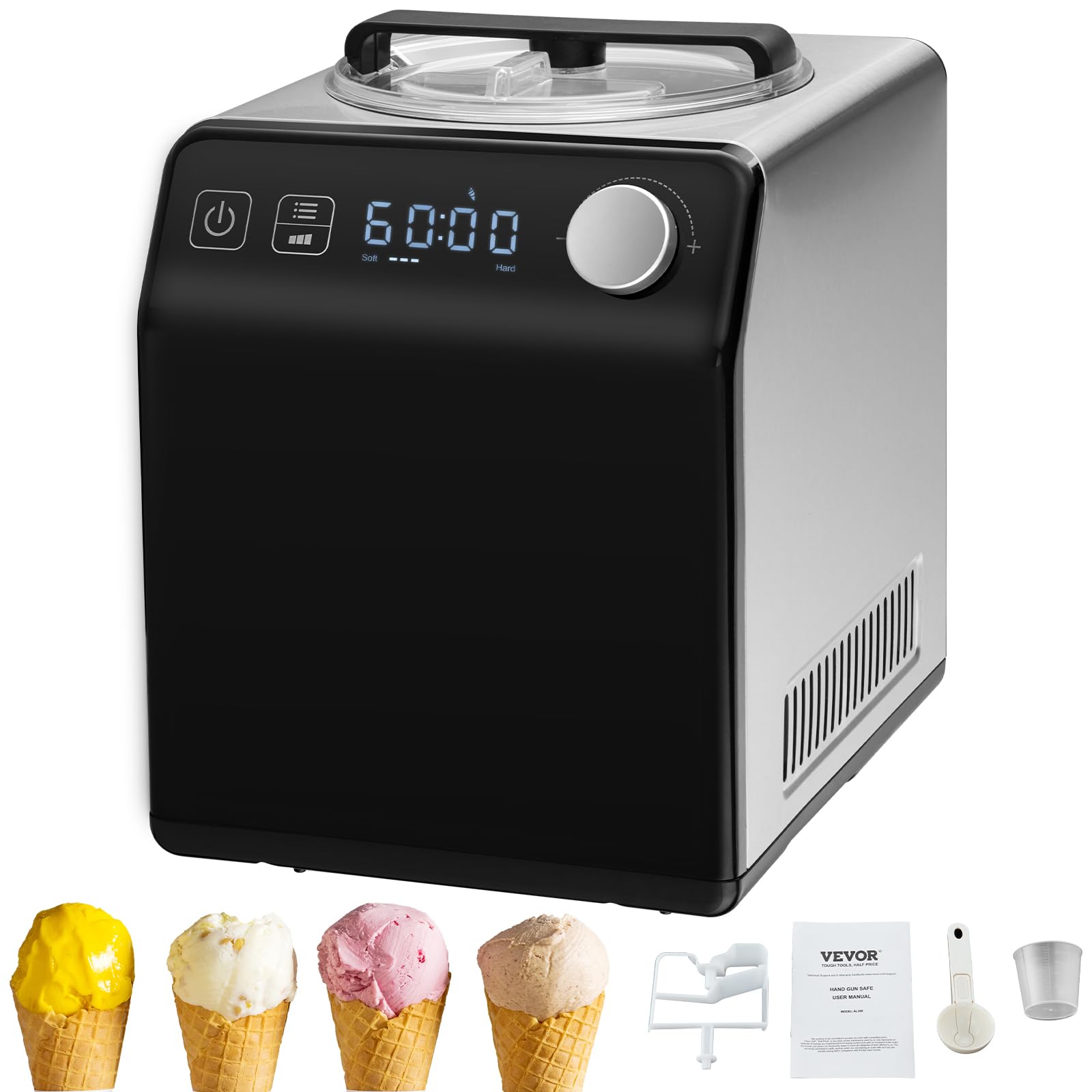 Foto 2 pulgar | Máquina Para Hacer Helados Vevor Vertical Automática De Acero Inoxidable De 2 Litros - Venta Internacional.