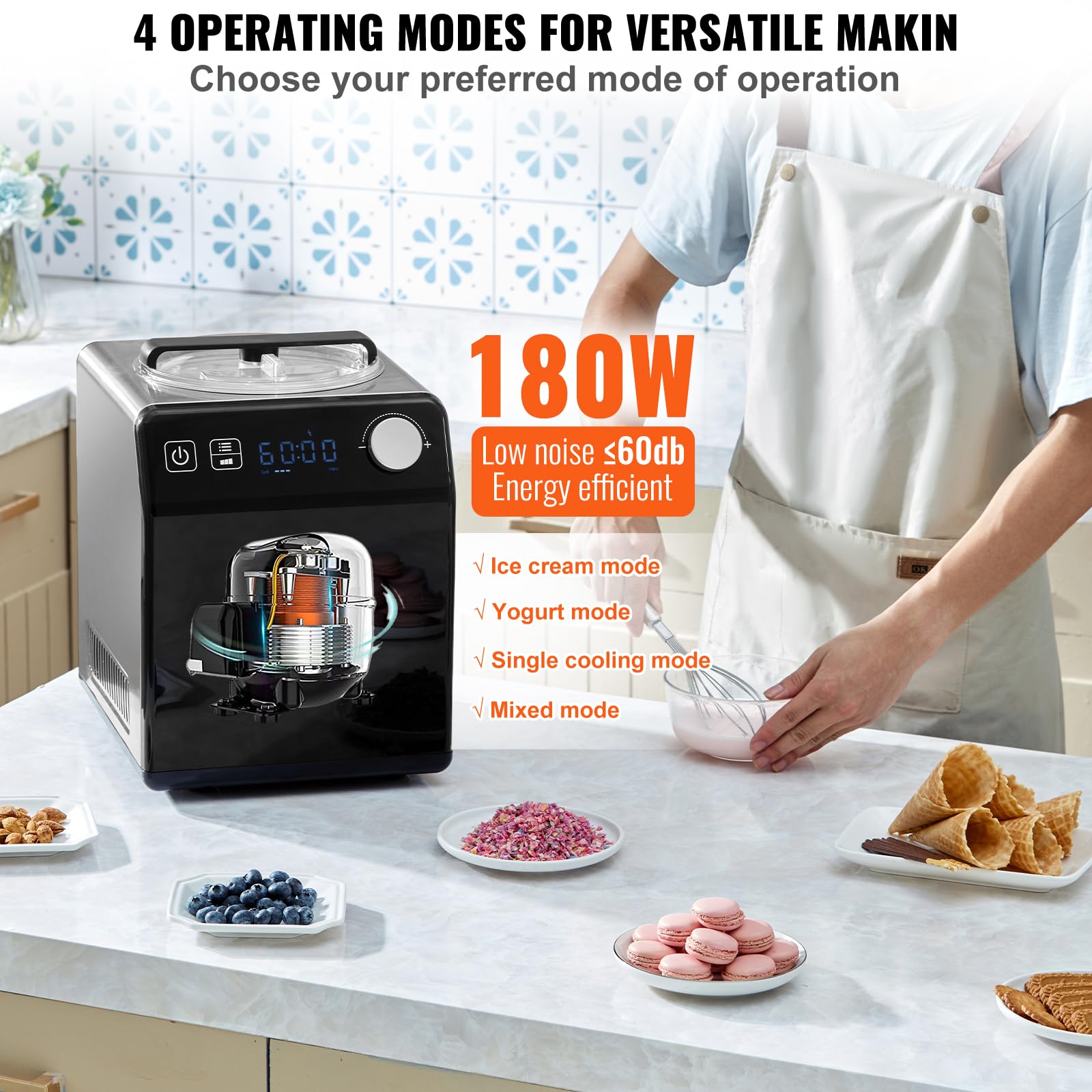 Foto 4 pulgar | Máquina Para Hacer Helados Vevor Vertical Automática De Acero Inoxidable De 2 Litros - Venta Internacional.