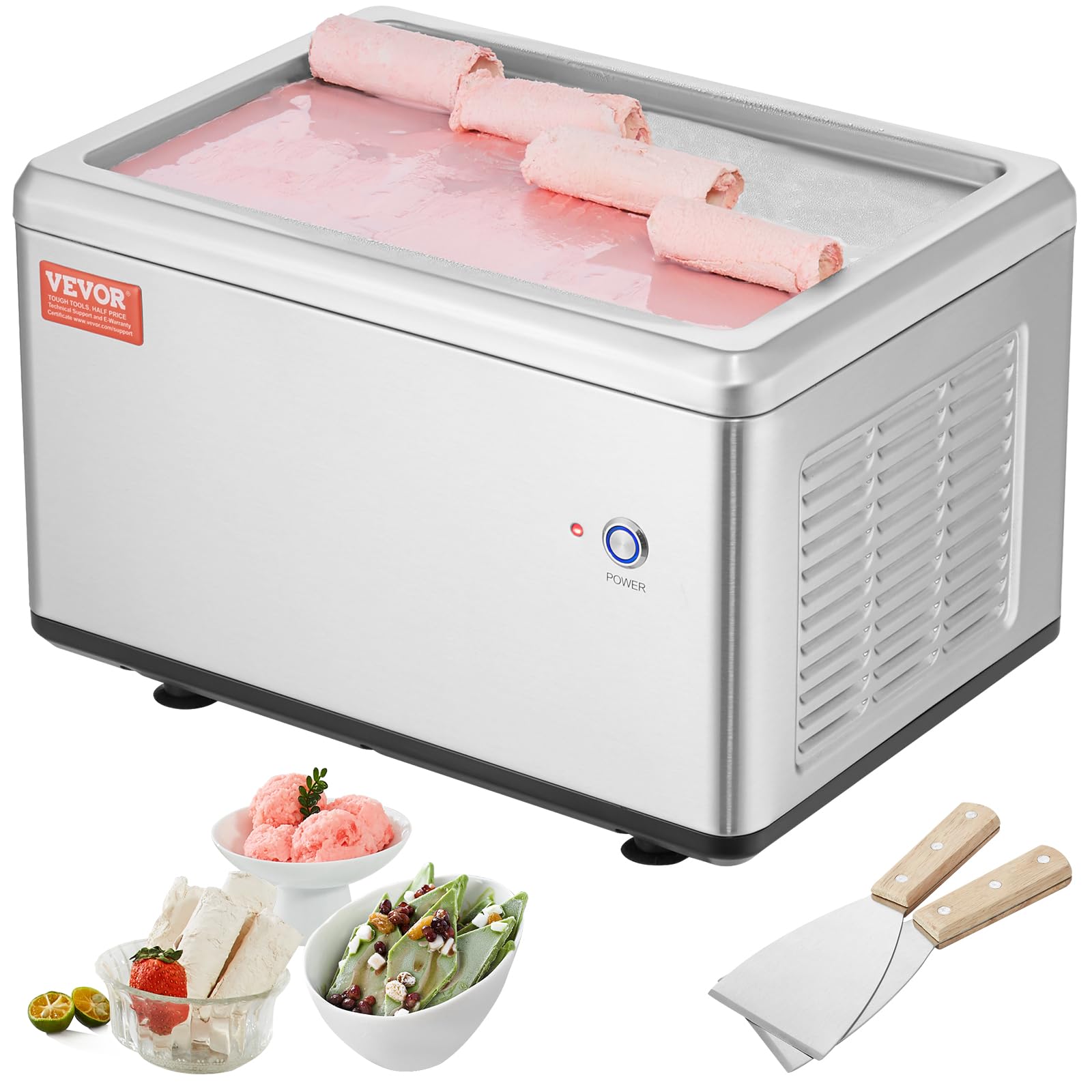 Máquina De Rollos De Helado Frito Vevor Con Compresor De 9.3 Kg - Venta Internacional. $5,956