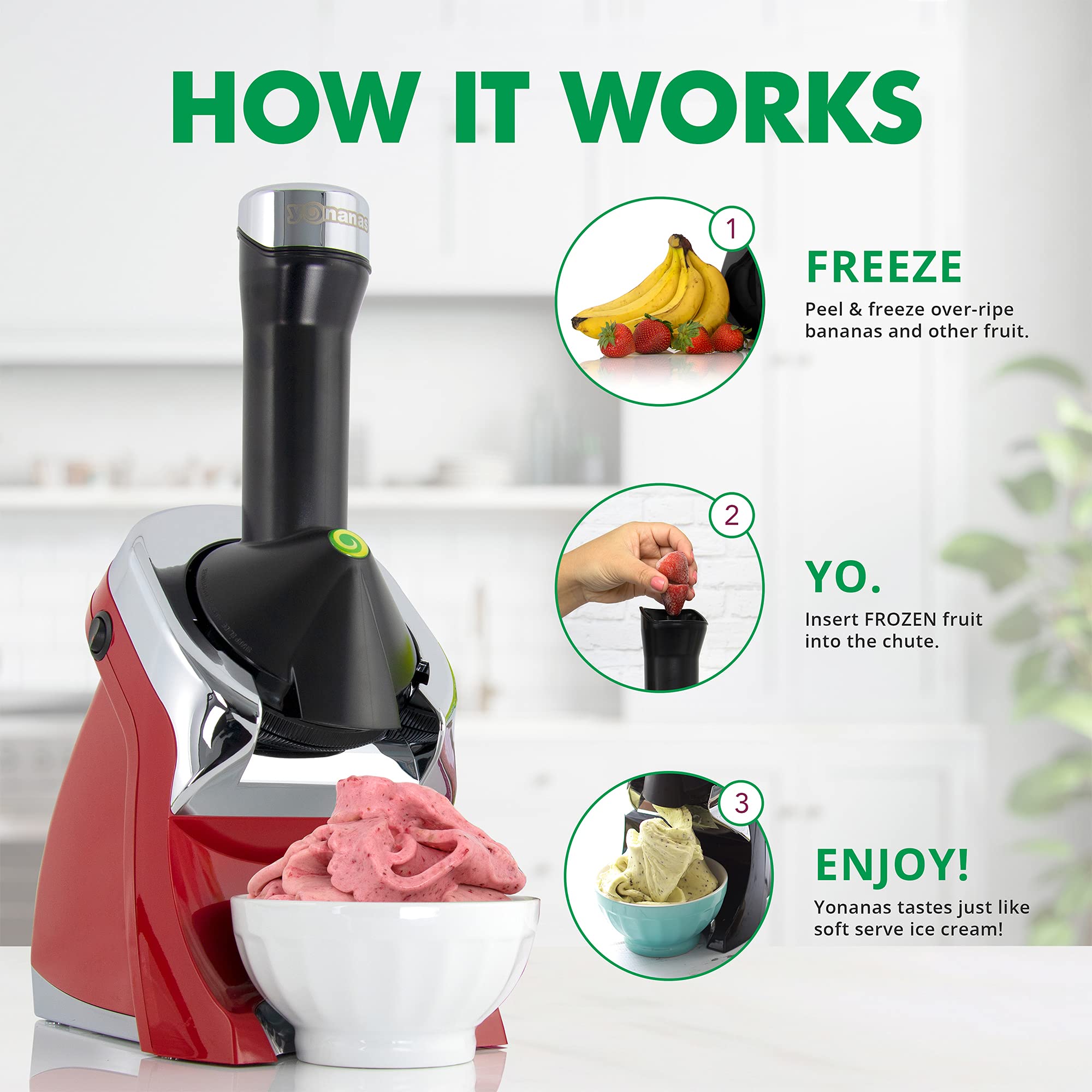 Foto 6 pulgar | Máquina Para Hacer Helados De Fruta Congelada Yonanas 988rd Deluxe Red - Venta Internacional.