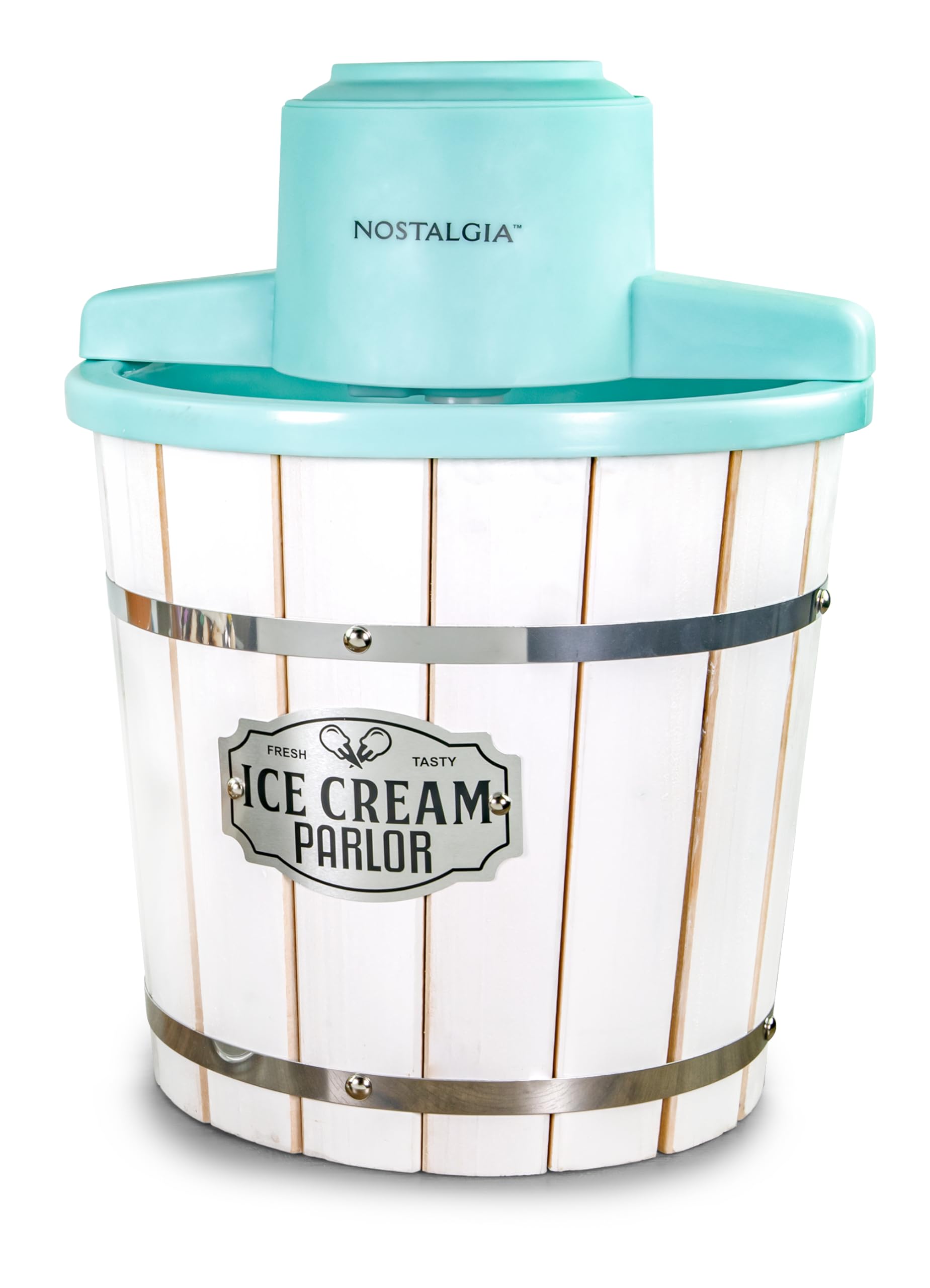 Máquina para Hacer Helados Nostalgia Cubeta de Madera Estilo Salón 4 L - Venta Internacional