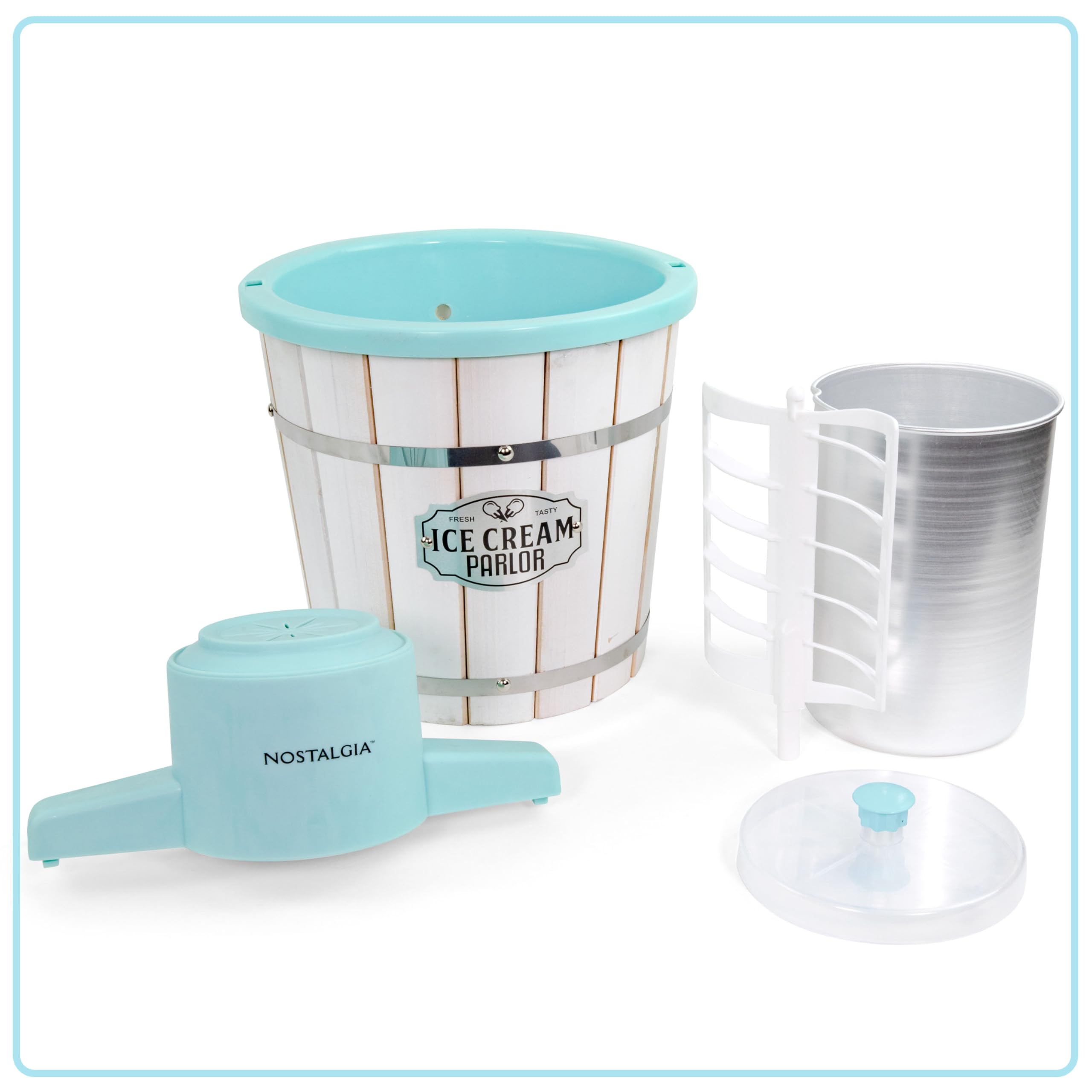 Foto 8 pulgar | Máquina para Hacer Helados Nostalgia Cubeta de Madera Estilo Salón 4 L - Venta Internacional