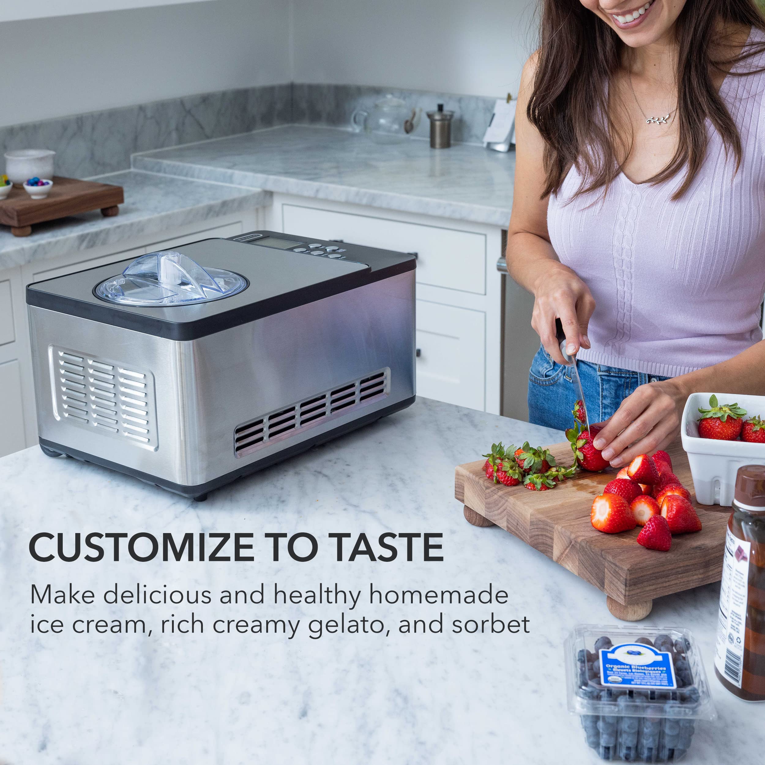 Foto 6 pulgar | Máquina Para Hacer Helados Whynter Icm-200ls 2.1l Con Compresor - Venta Internacional.