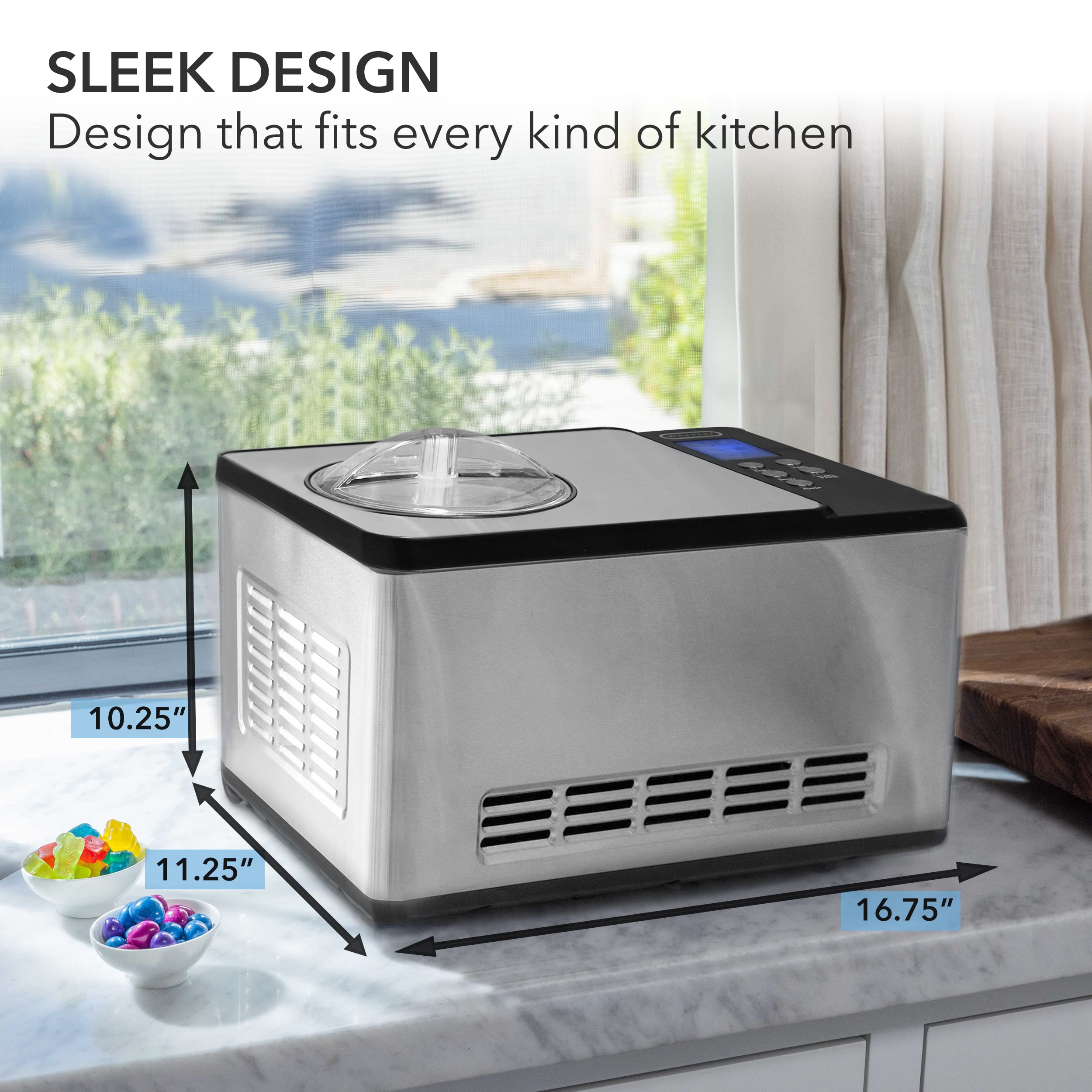Foto 7 | Máquina Para Hacer Helados Whynter Icm-200ls 2.1l Con Compresor - Venta Internacional.