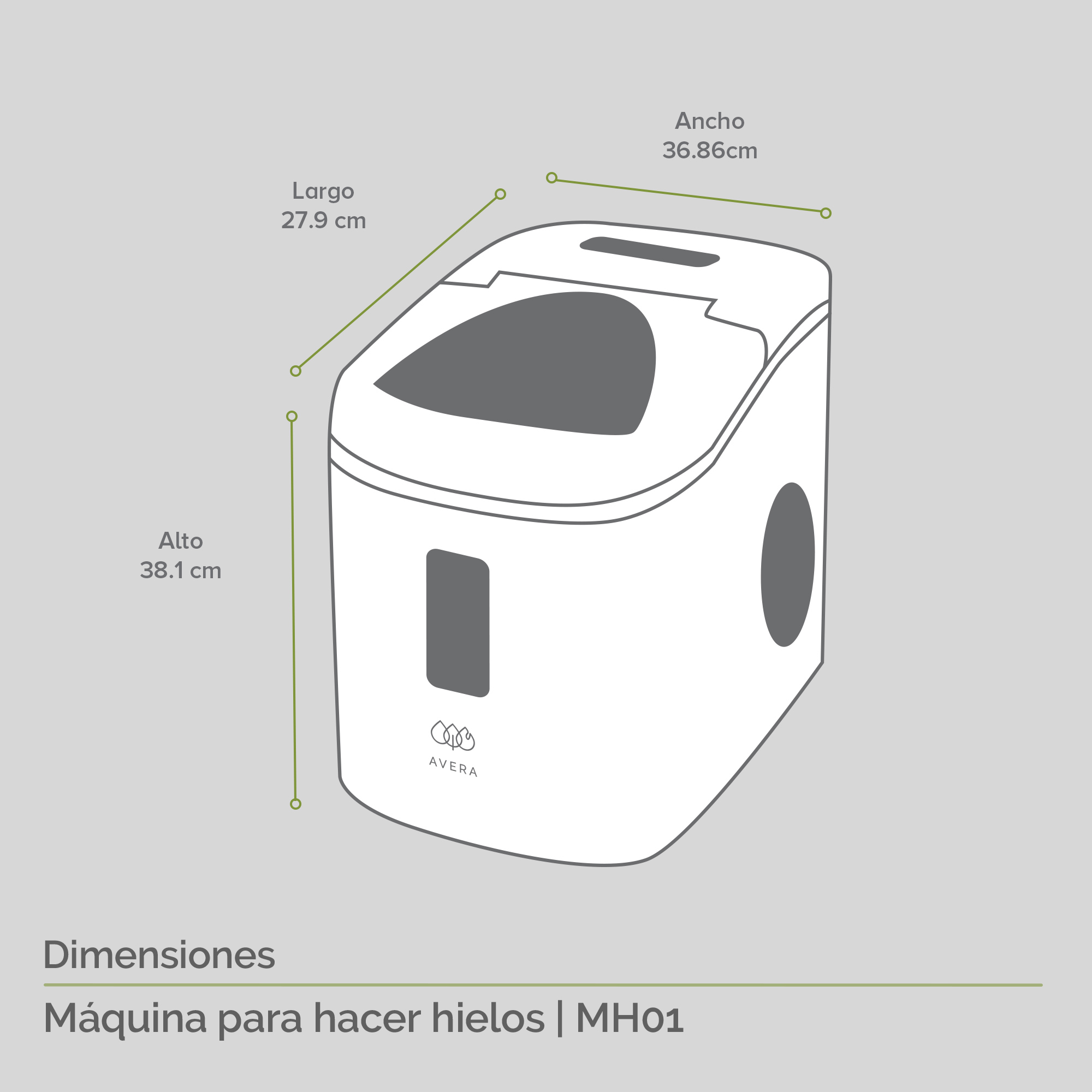 Foto 4 pulgar | Maquina para Hacer Hielos 12 Kg por Día Portátil Avera Mh01 color Plateado