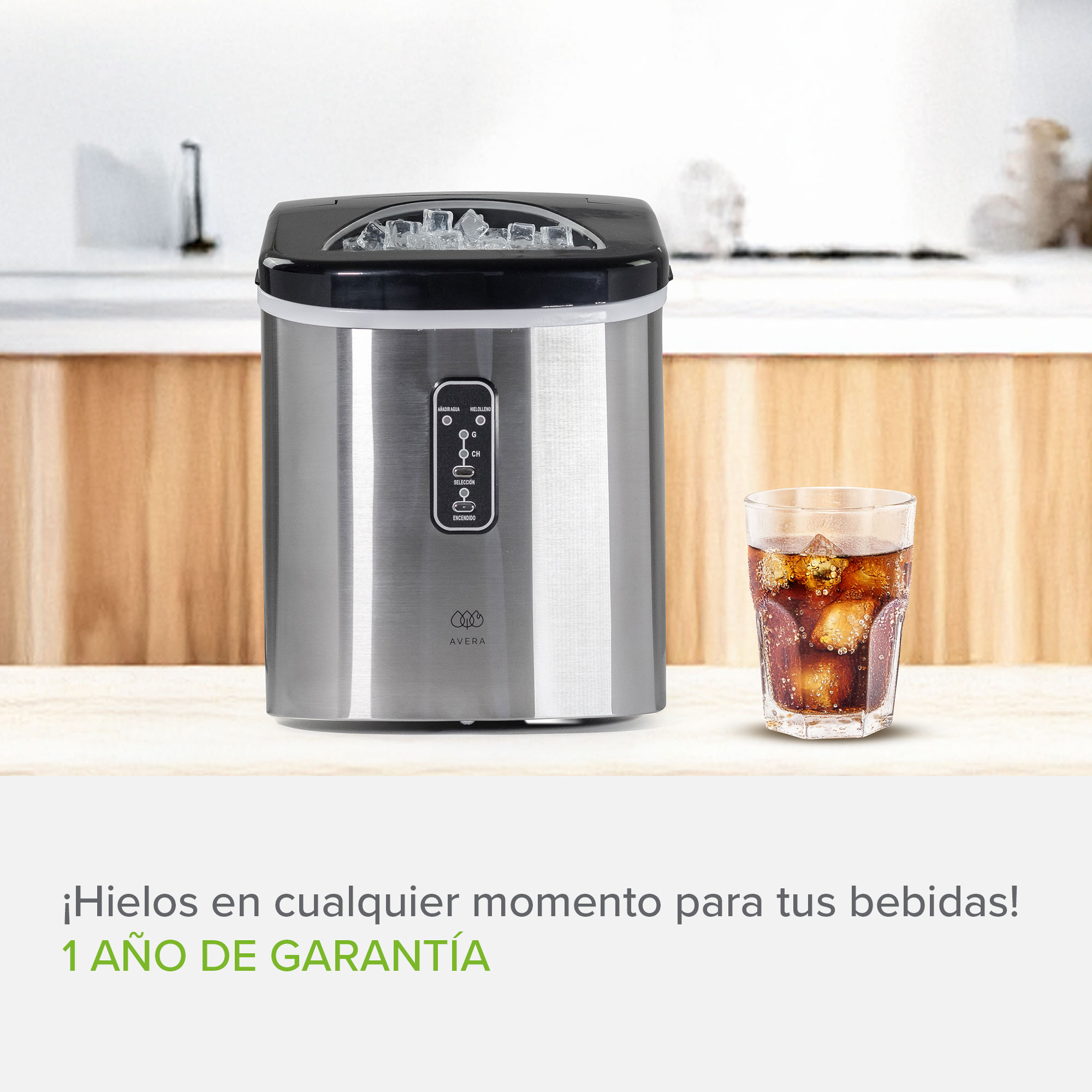 Foto 7 | Maquina para Hacer Hielos Avera Mh01 Plateada 12 kg por Día Portátil