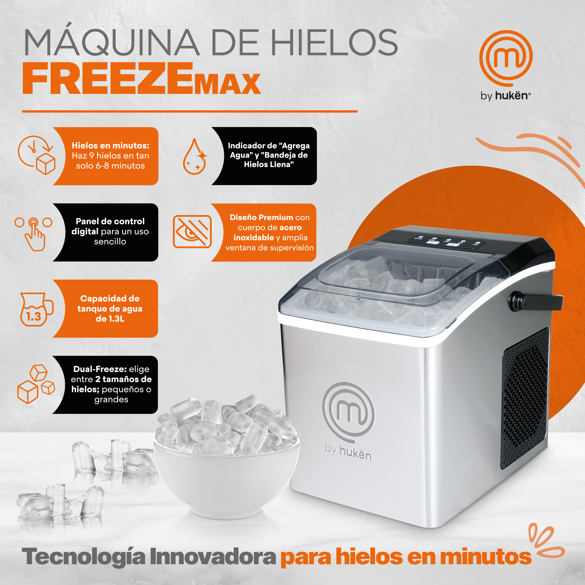 Foto 5 pulgar | Maquina De Hielos Freezemax Masterchef