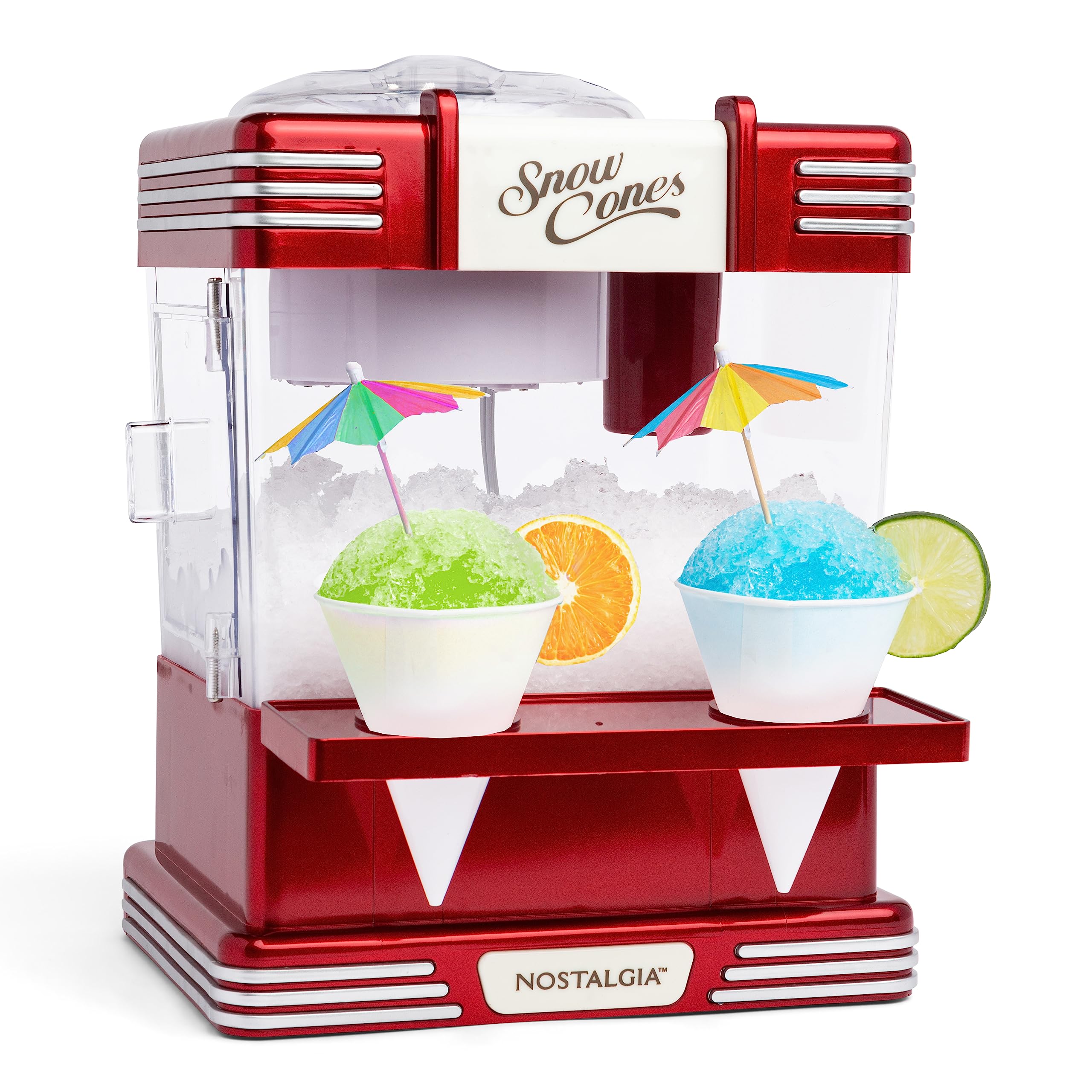 Foto 2 pulgar | Máquina de Hielo Rasurado Snow Cone Nostalgia Retro Roja con Tazas - Venta Internacional