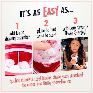 Foto 4 | Máquina de Hielo Rasurado Snow Cone Nostalgia Retro Roja con Tazas - Venta Internacional