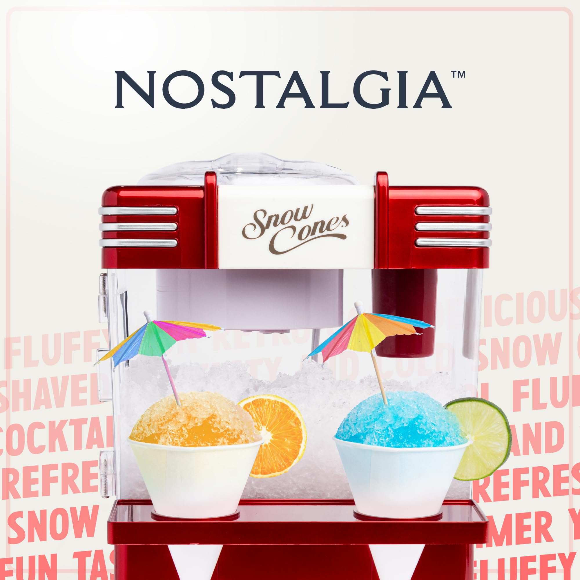 Foto 6 pulgar | Máquina de Hielo Rasurado Snow Cone Nostalgia Retro Roja con Tazas - Venta Internacional