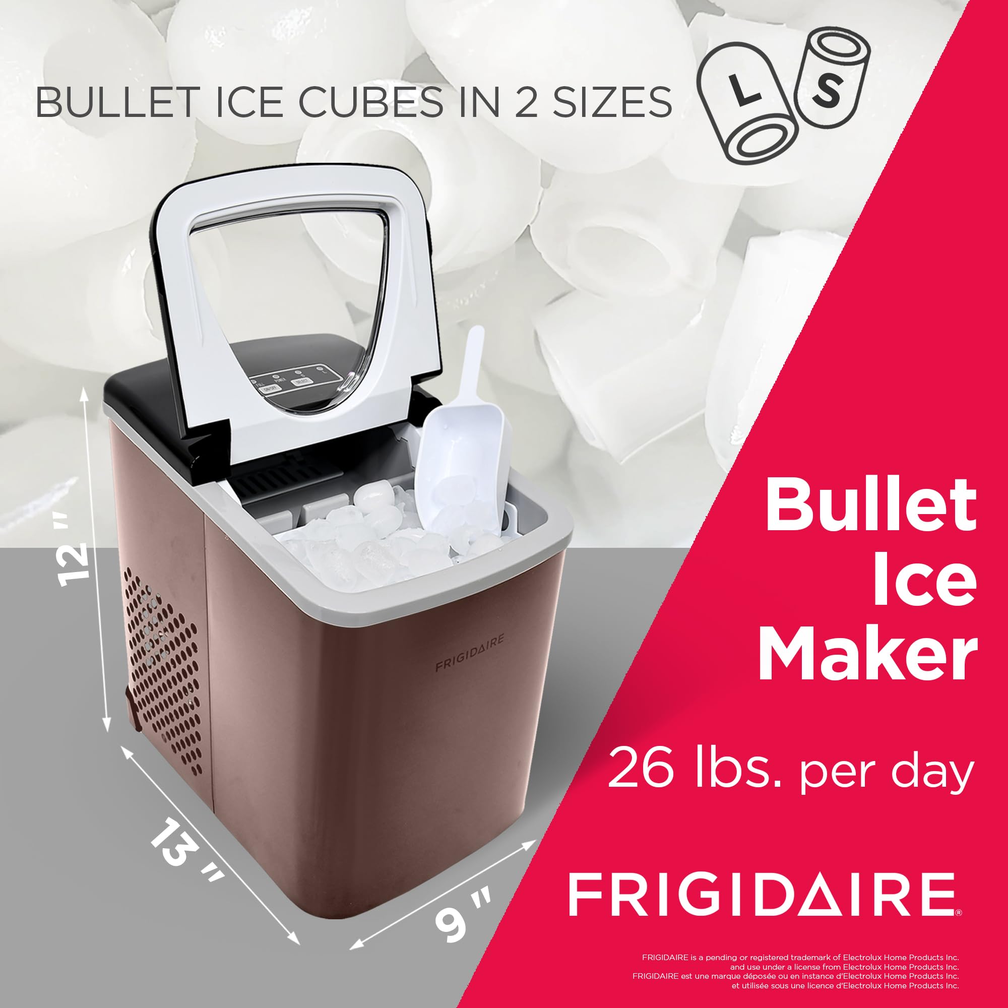 Foto 3 pulgar | Máquina De Hielo Frigidaire, Encimera De Acero Inoxidable, 12 Kg - Venta Internacional.