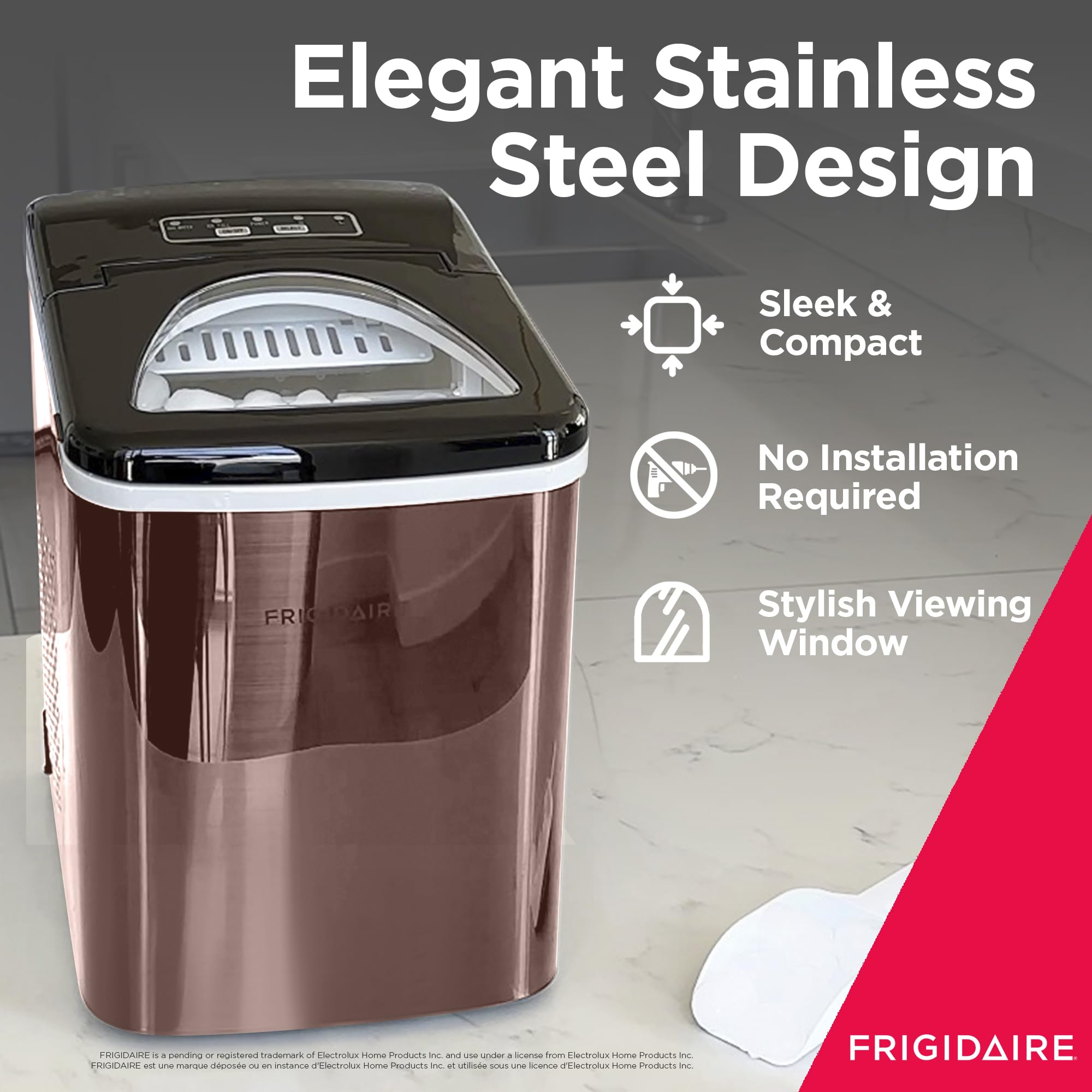 Foto 4 pulgar | Máquina De Hielo Frigidaire, Encimera De Acero Inoxidable, 12 Kg - Venta Internacional.