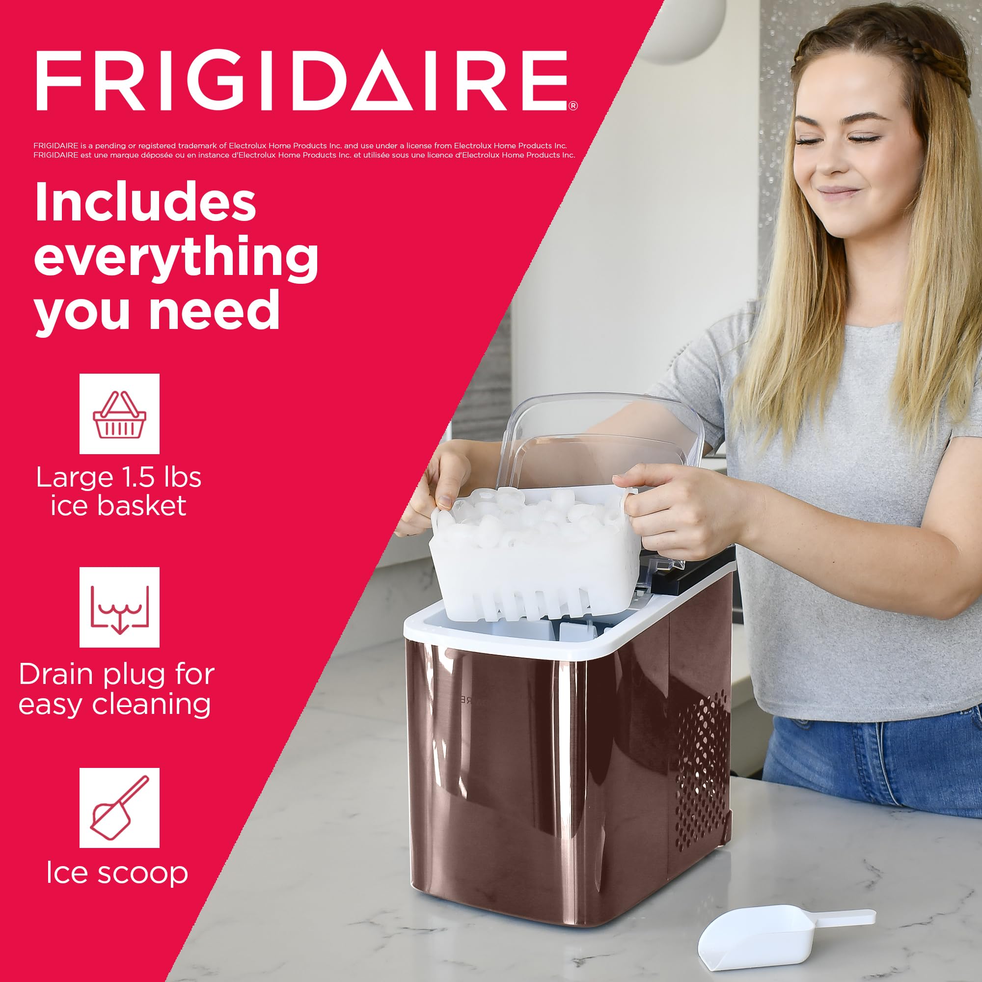 Foto 5 | Máquina De Hielo Frigidaire, Encimera De Acero Inoxidable, 12 Kg - Venta Internacional.