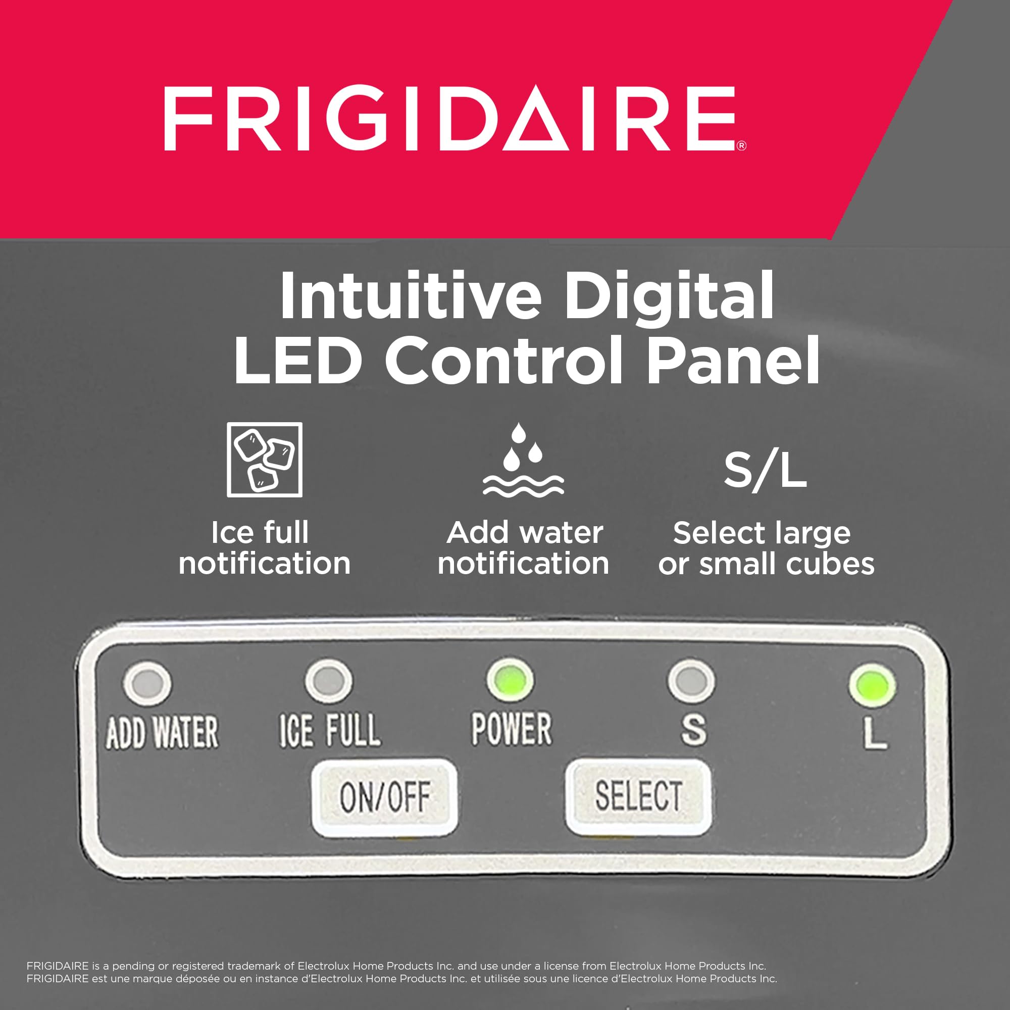 Foto 7 pulgar | Máquina De Hielo Frigidaire, Encimera De Acero Inoxidable, 12 Kg - Venta Internacional.