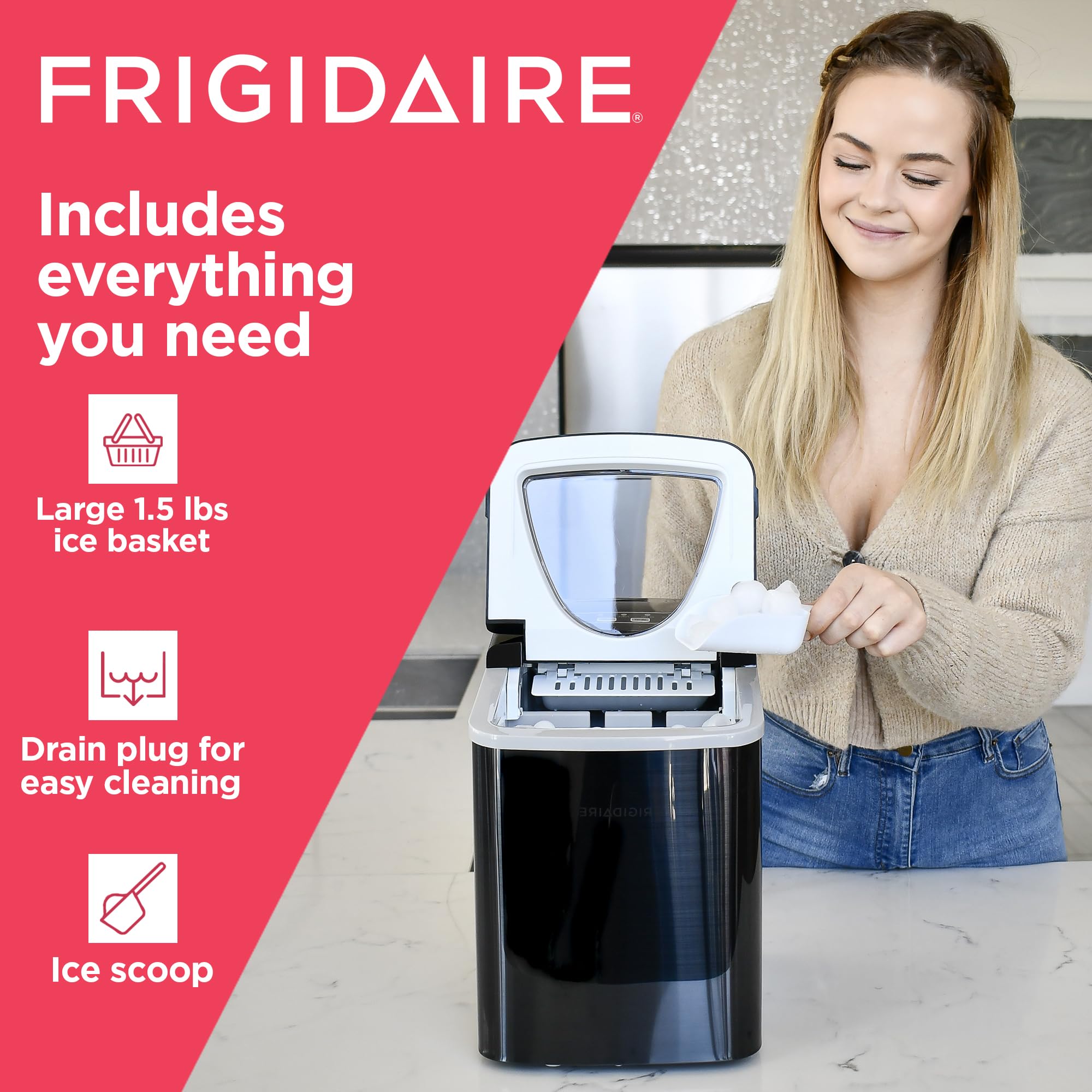 Foto 3 pulgar | Máquina De Hielo Frigidaire Efic123-ssblack Encimera Compacta - Venta Internacional.