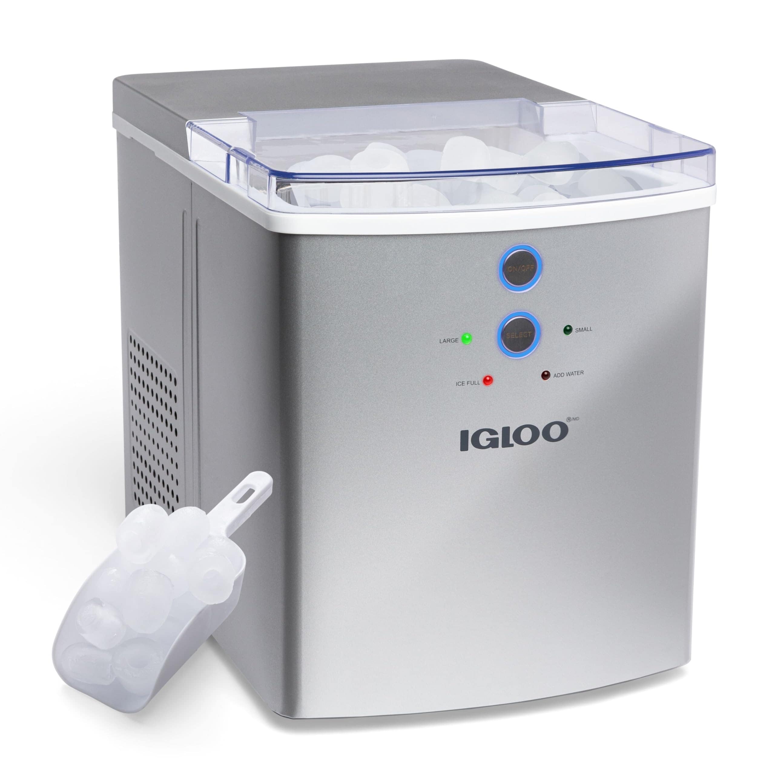 Máquina De Hielo De Sobremesa Igloo Eléctrica Automática De 15 Kg, Color Plateado - Venta Internacional. $3,774