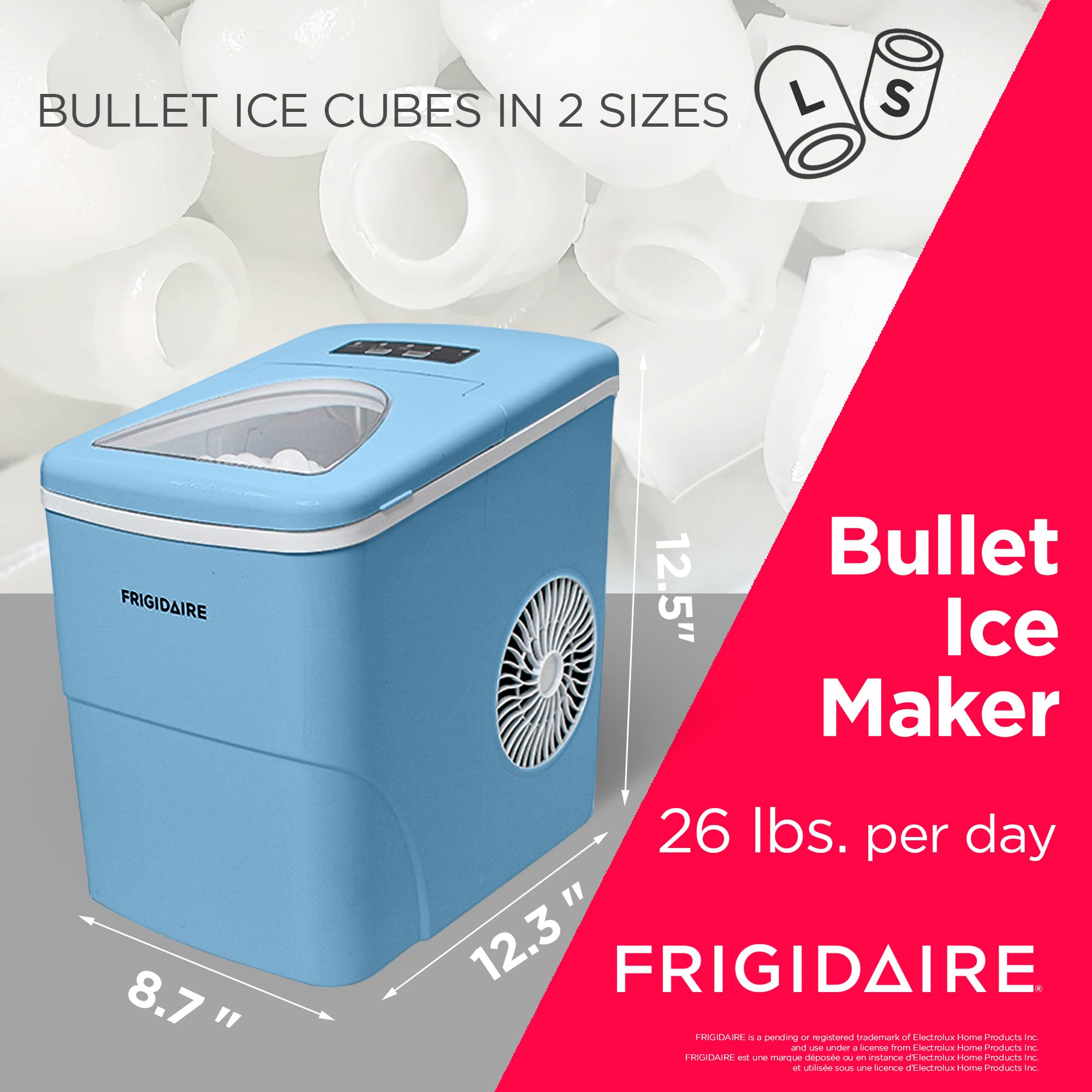 Foto 3 pulgar | Máquina De Hielo Frigidaire Efic108-blue Encimera Portátil Azul - Venta Internacional.