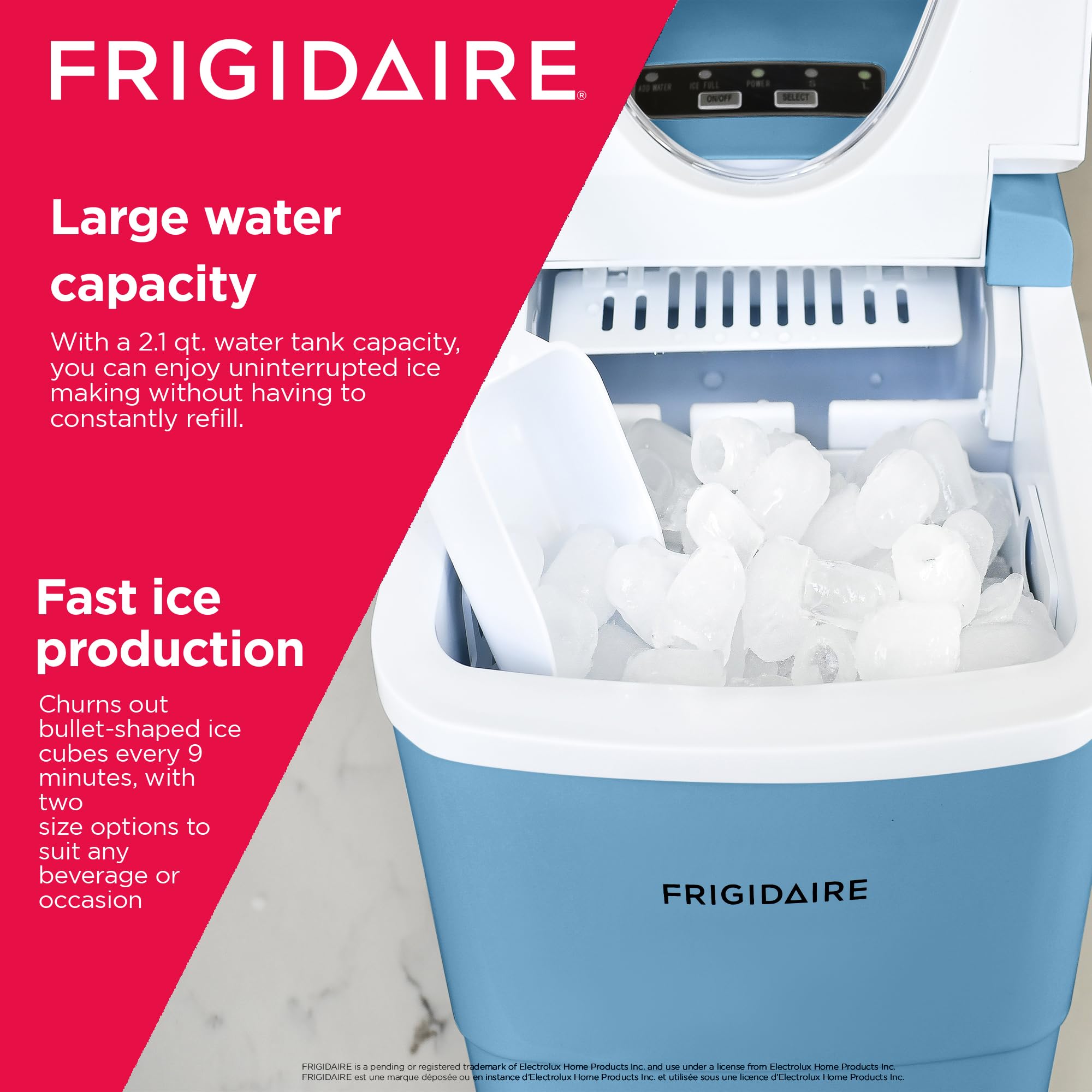 Foto 5 pulgar | Máquina De Hielo Frigidaire Efic108-blue Encimera Portátil Azul - Venta Internacional.