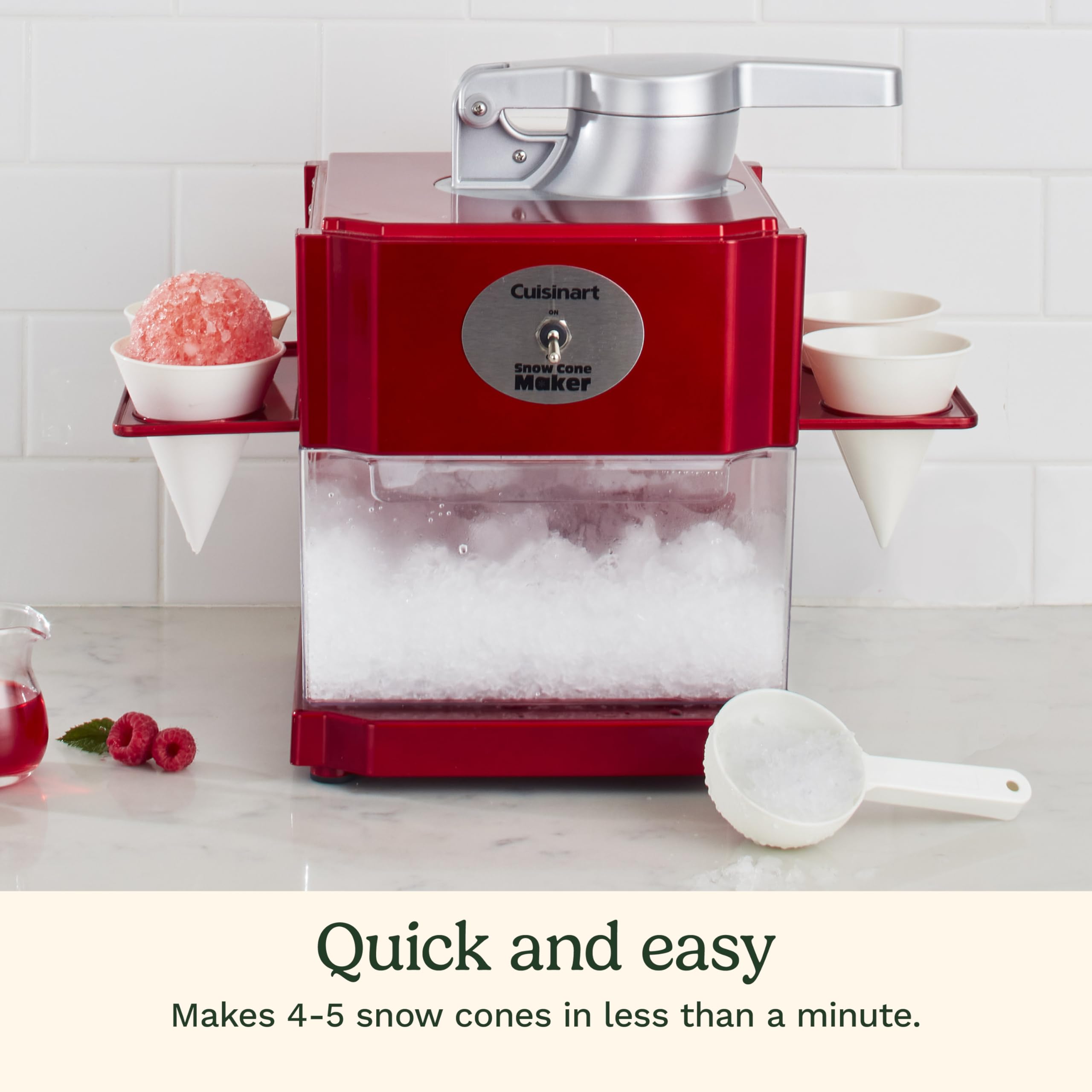 Foto 3 pulgar | Máquina De Conos De Nieve Cuisinart Scm-10p1 Hace 5 Conos Rojos - Venta Internacional.