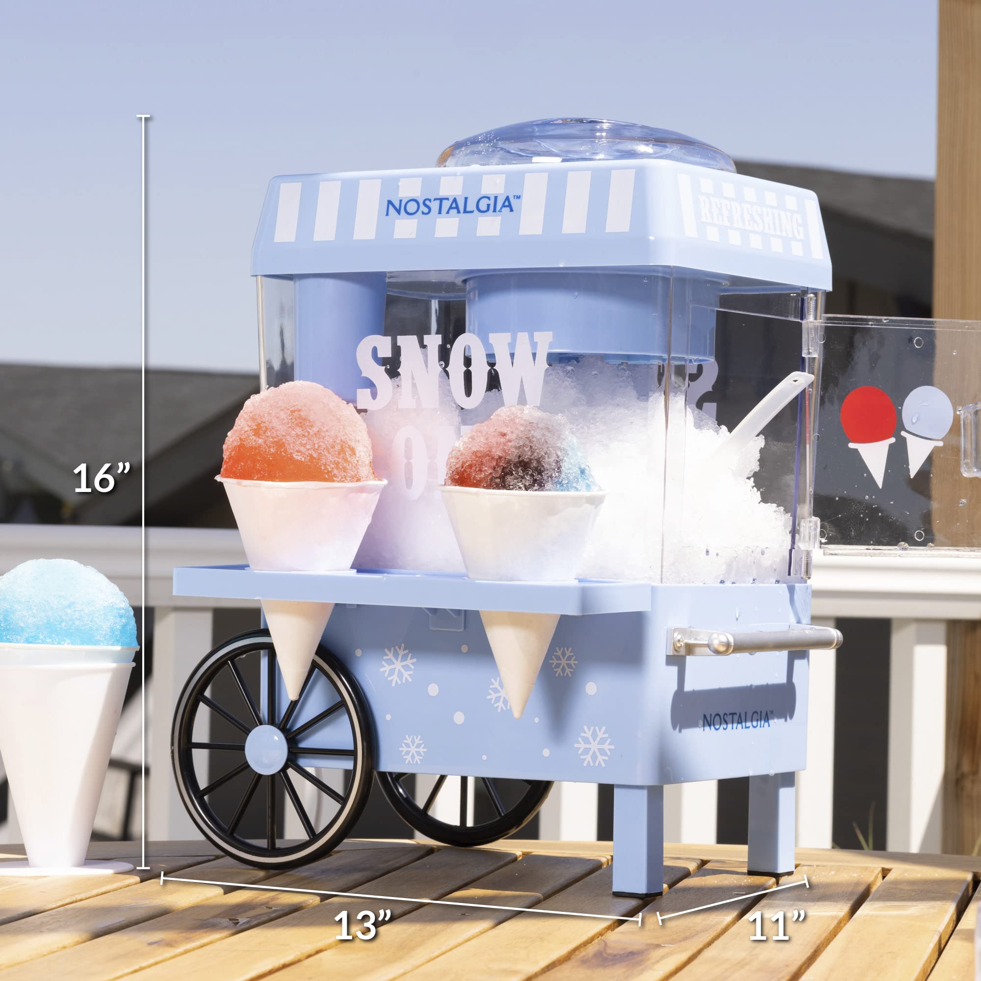 Foto 4 pulgar | Máquina De Hielo Rasurado Snow Cone Nostalgia Retro Vintage Azul - Venta Internacional.